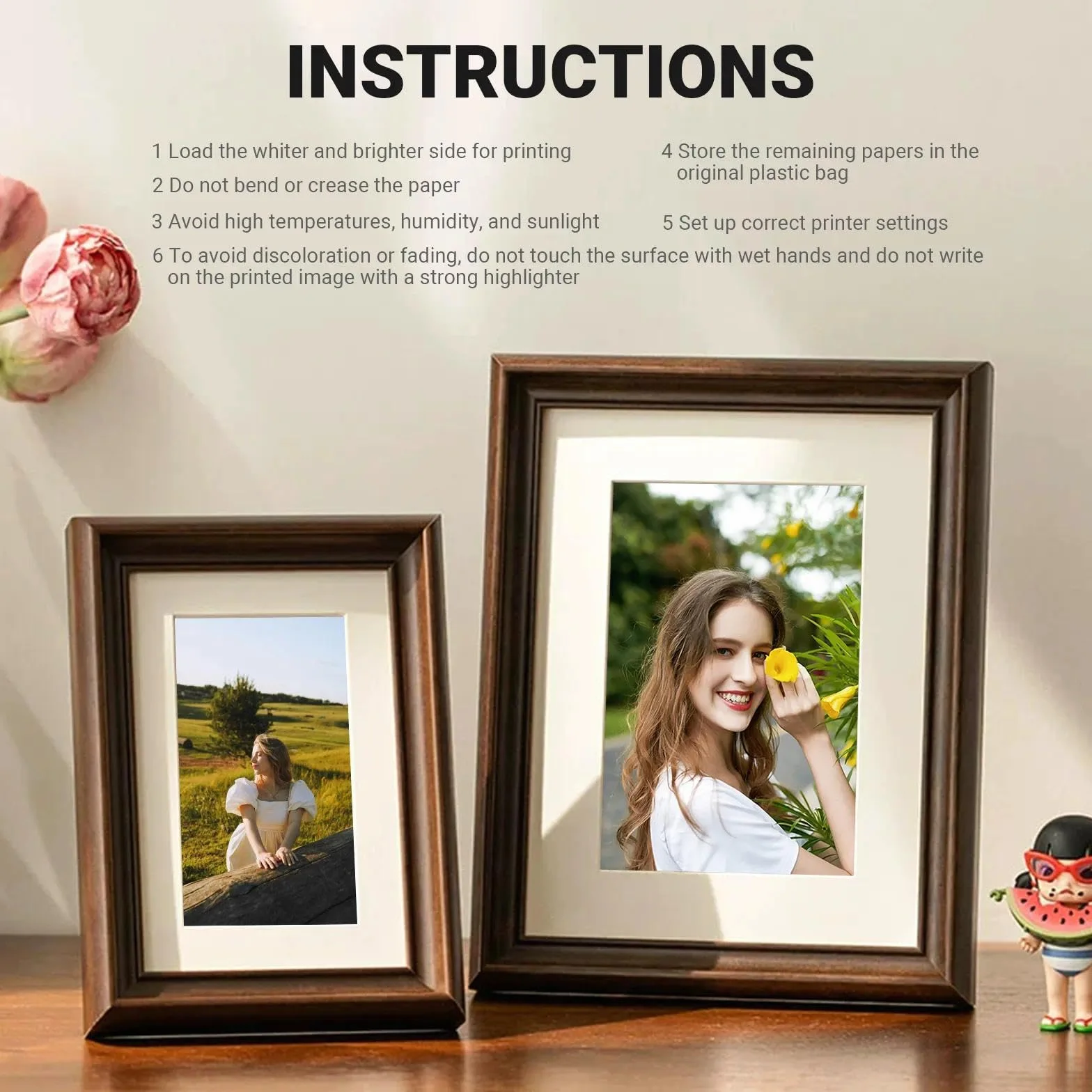 Wenrescry papier fotograficzny A4 Błyszczący, 50 arkuszy, 200 g/m², szybkoschnący, idealny do drukarek atramentowych, kart fotograficznych, bardzo biały
