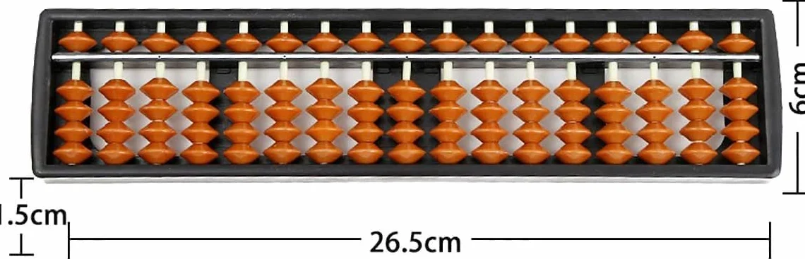 LATRAT Plastikowy Abacus Aritmetyczny Kalkulator dla Dzieci, 17-cyfrowy Retro Drewniany Kwadrat, Chiński Abak Obliczeniowy, brązowy
