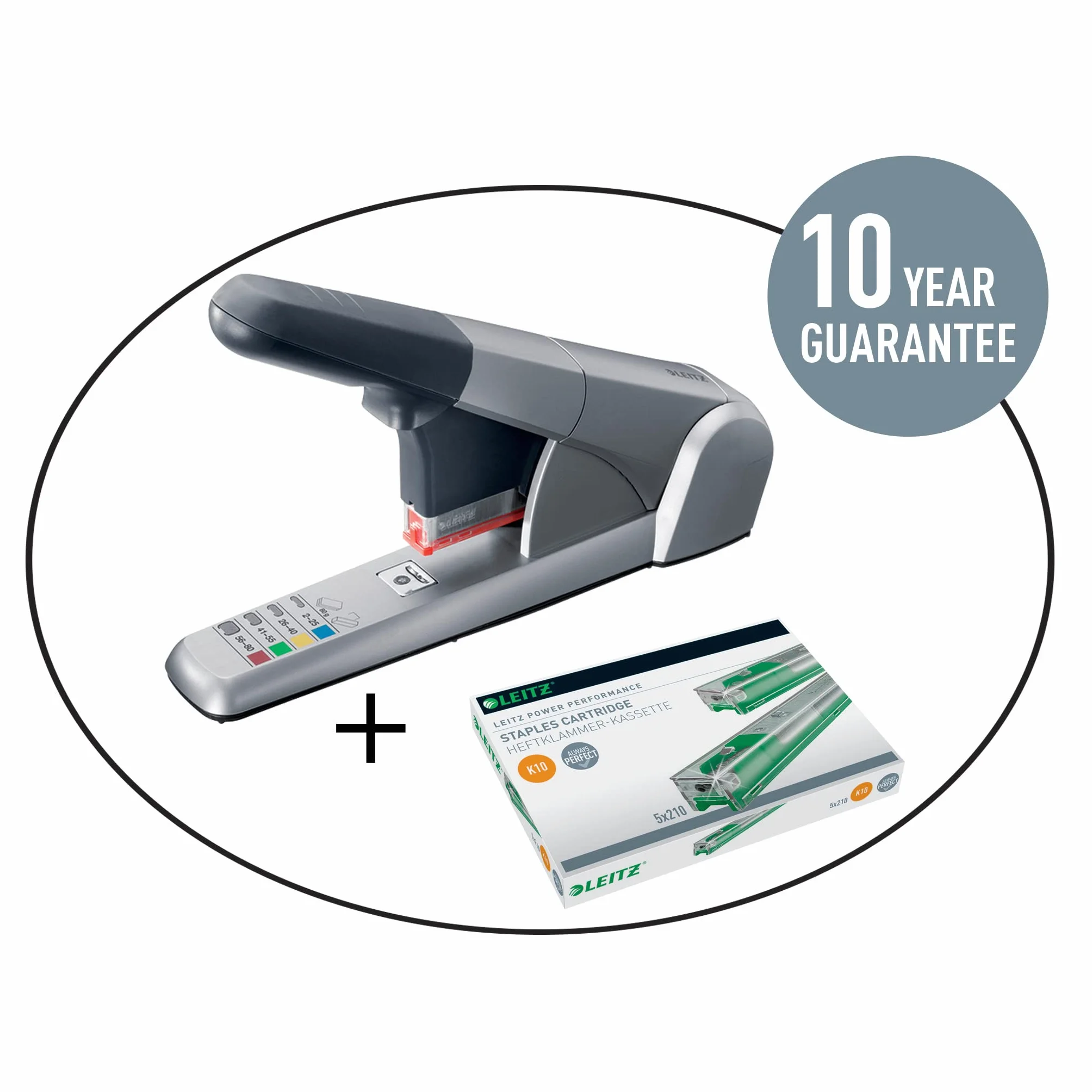 Leitz Power Performance Heavy-Duty kasety ze zszywkami K10, ocynkowane, 5 x 210 zszywek