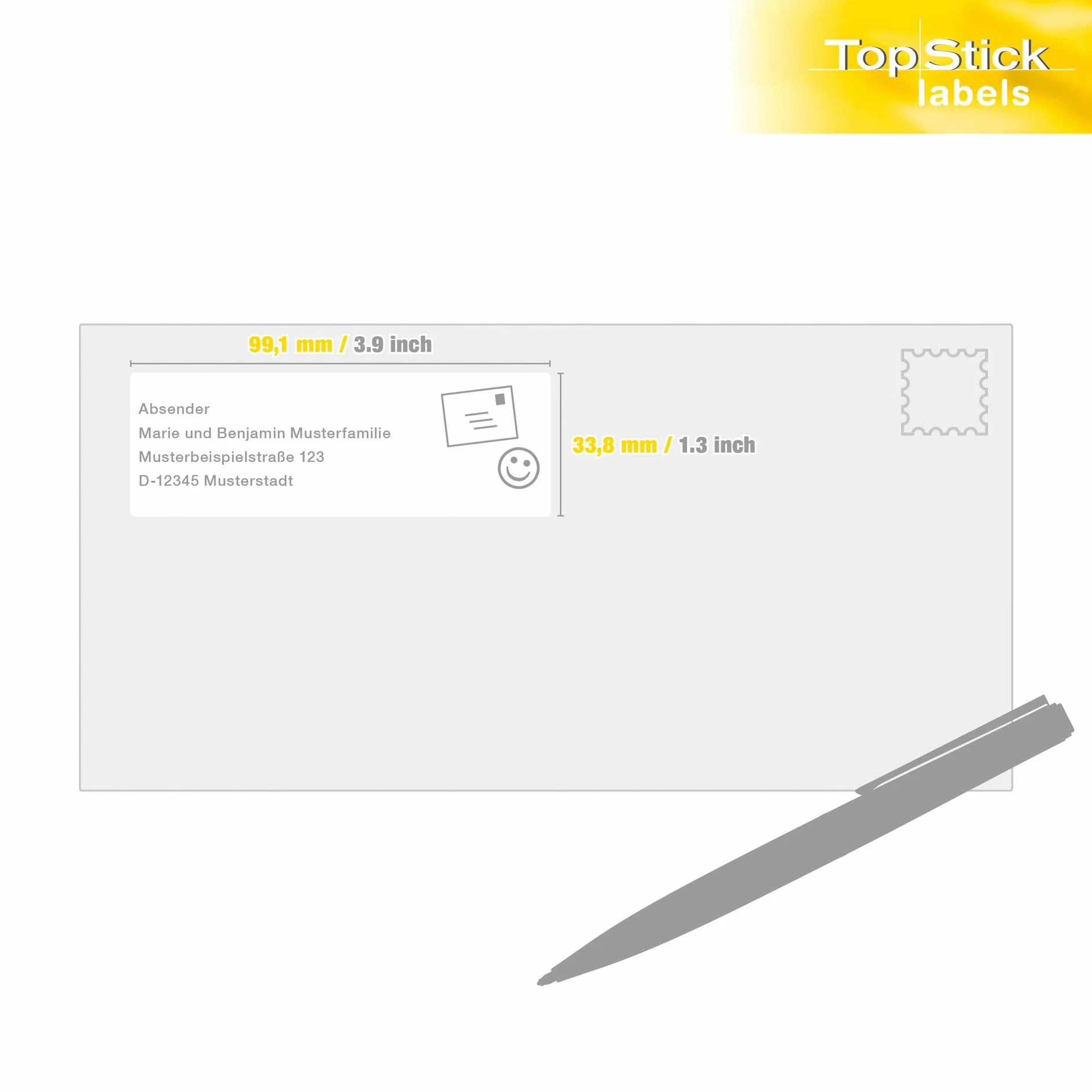 TopStick 8756 etykiety adresowe, 100 arkuszy, 99,1 x 33,9 mm, 16 arkuszy A4, 1600 sztuk, samoprzylepne, do zadrukowania, matowe, czyste naklejki adresowe, białe