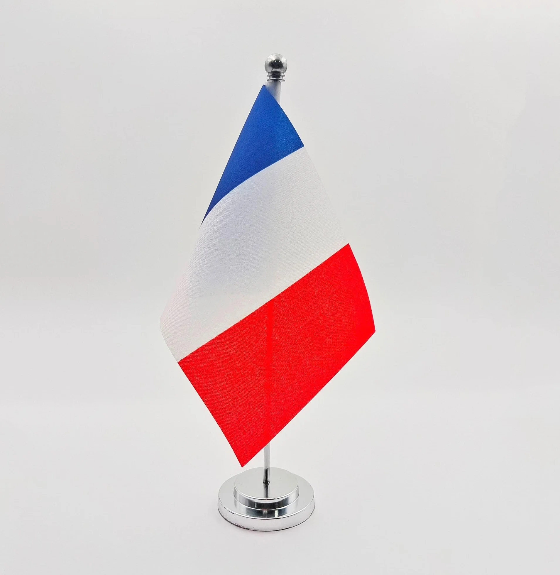 Francja flaga na stół flaga na biurko 21 x 14 cm maszt i cokół ze stali flagi na stół do sal konferencyjnych (Francja)