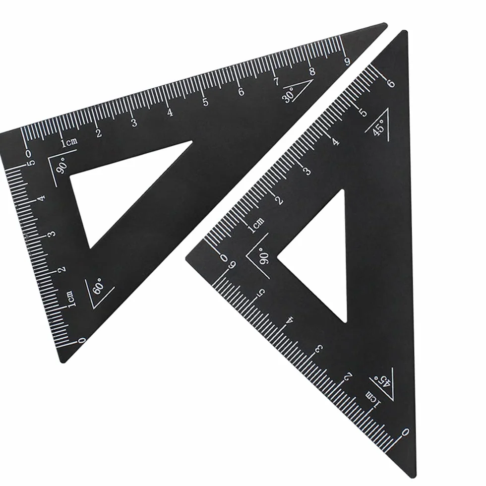 4-częściowy zestaw linijek ze stopu aluminium, linijka matematyczna, zestaw narzędzi geometrycznych, kątomierz, artykuły studenckie, 4 w jednym, pomiar dla nauczyciela, ucznia, rysowania i