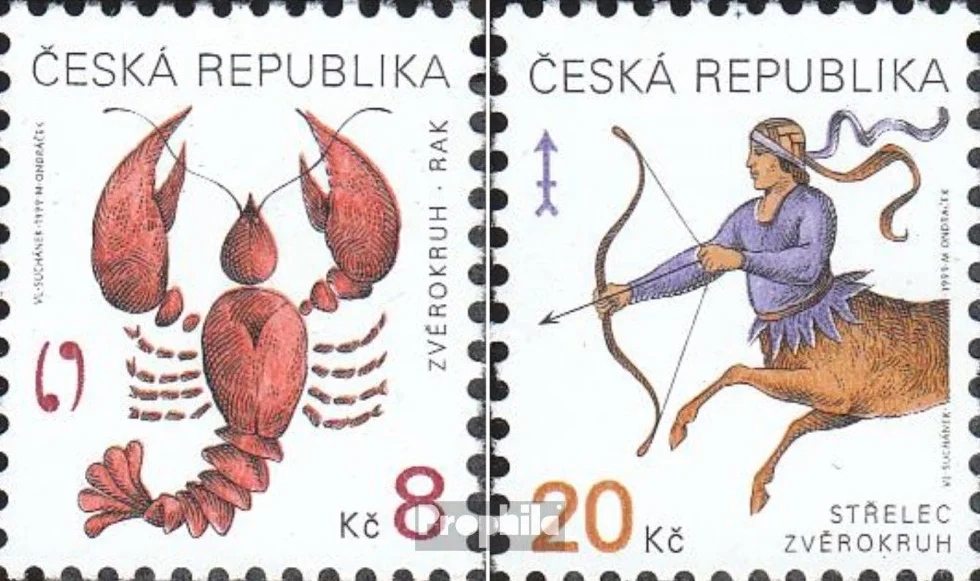 Prophila Collection Czechy 225-226 (kompl. wyposaż.) 1999 znak zodiaku (znaczki pocztowe dla kolekcjonerów)