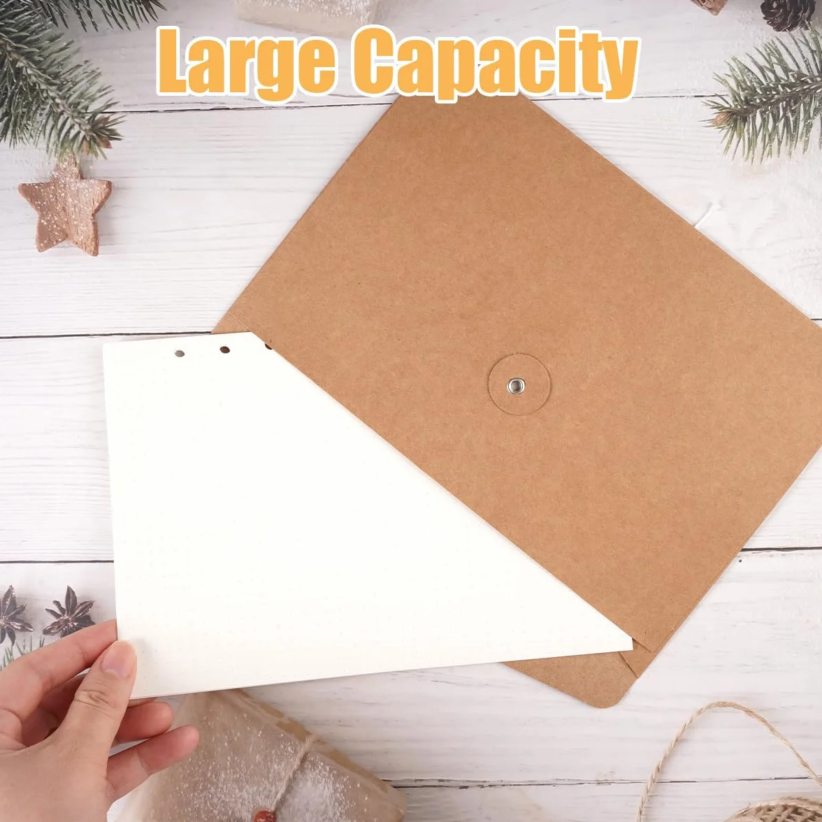 6 sztuk toreb na dokumenty A5, 23 x 16 cm, brązowa, z papieru typu kraft, aktówka ze sznurkiem i zapięciem na guziki, przenośna teczka na dokumenty A5, teczka na dokumenty, do biura, szkoły