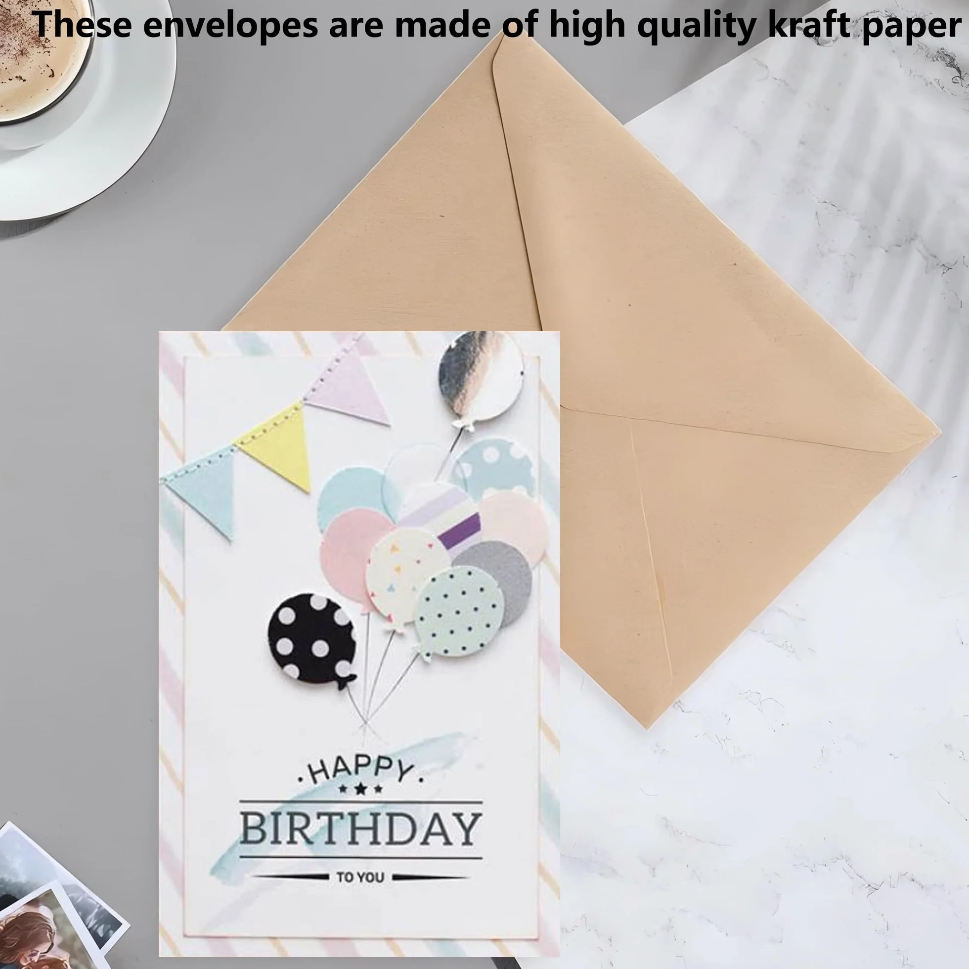 50 sztuk kopert z papieru typu kraft, B6 (17,6 x 12,5 cm), 150 g/m², zaproszenia ślubne o eleganckim wzornictwie, do planowania imprez, projektantów dla miłośników rzemiosła