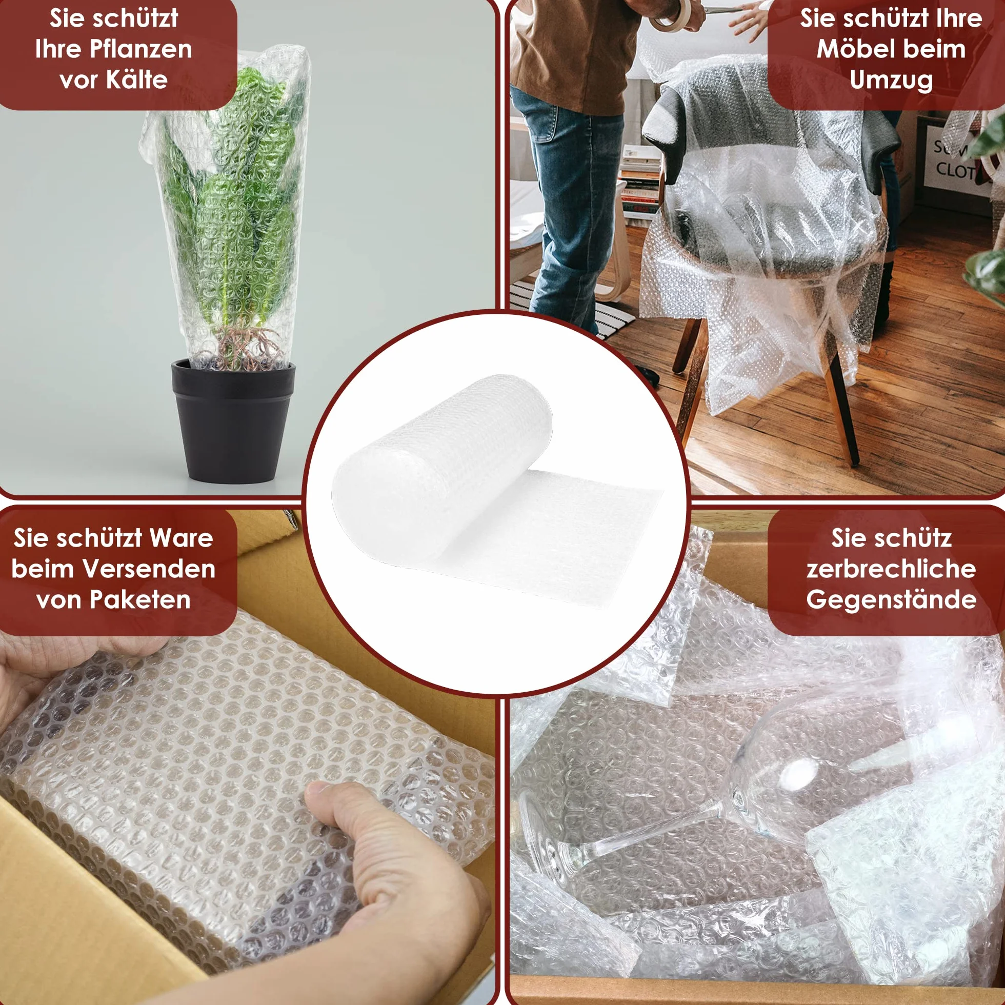 Weidebach Folia Bąbelkowa 10 m x 40 cm 60 µ 2-warstwowa Bubble Wrap