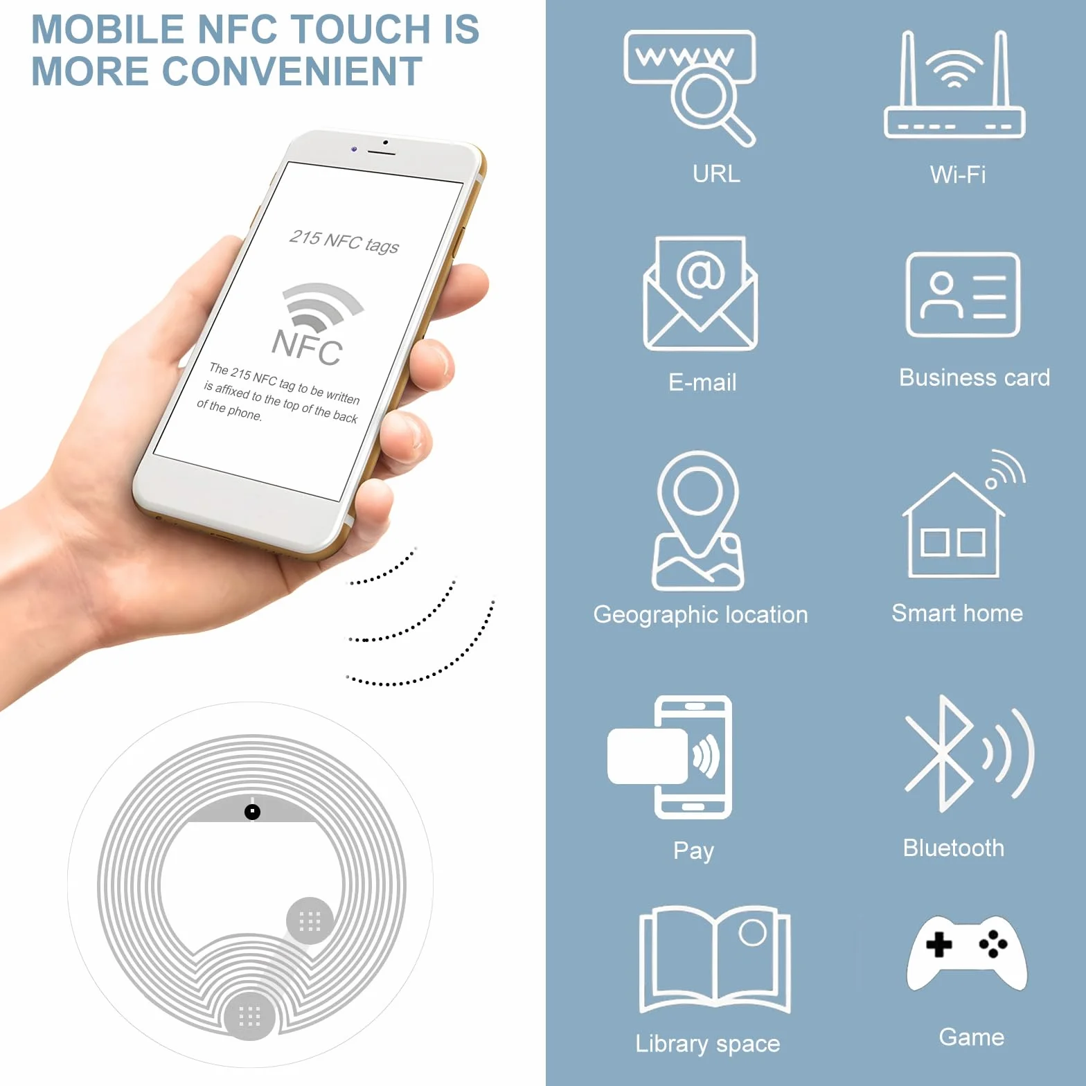 Naklejki na etykiety CHRI NFC, 50 sztuk, Nfc Tagi Ntag215 Homekit Rfid Chip do wszystkich telefonów komórkowych i urządzeń obsługujących NFC