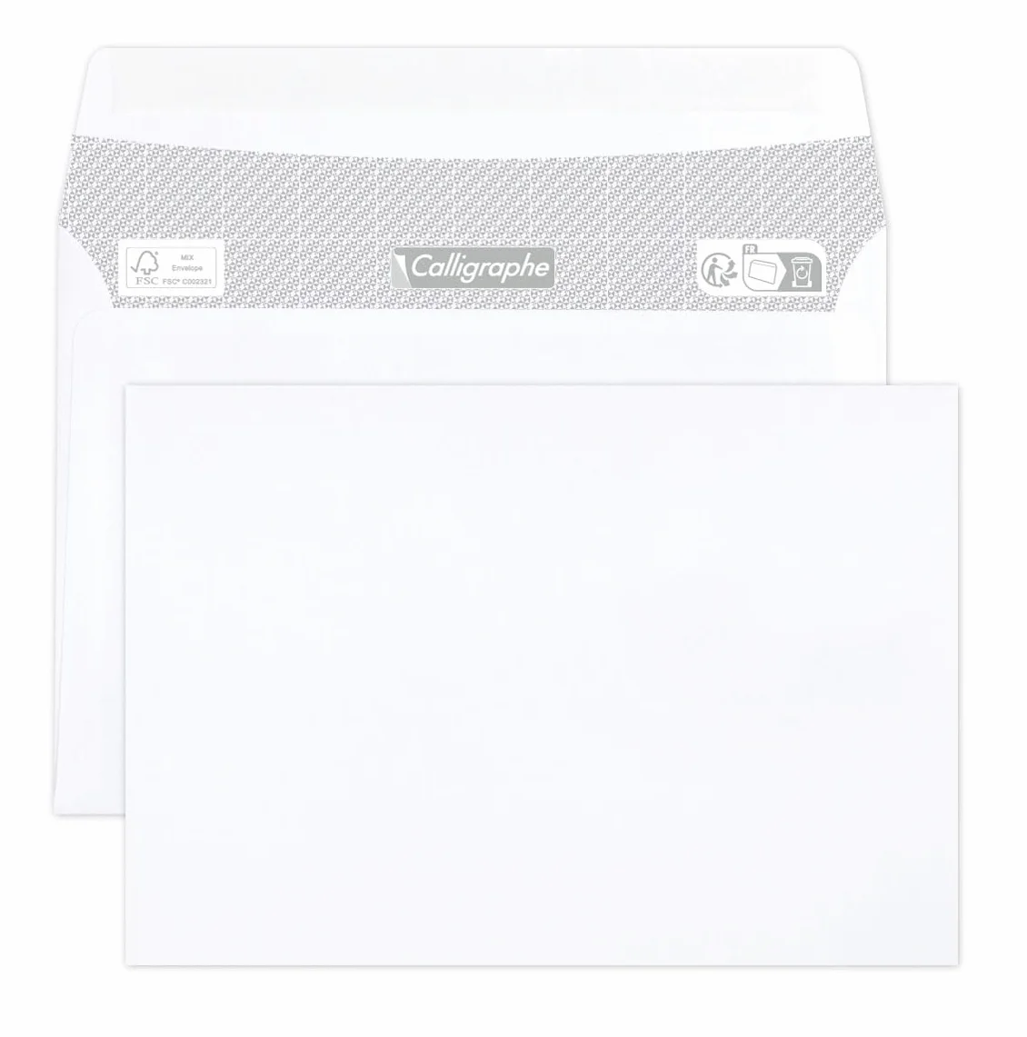 Clairefontaine Calligraphe 5666C Zestaw 100 białych kopert C6 114x162mm Samoprzylepne 80g/m²