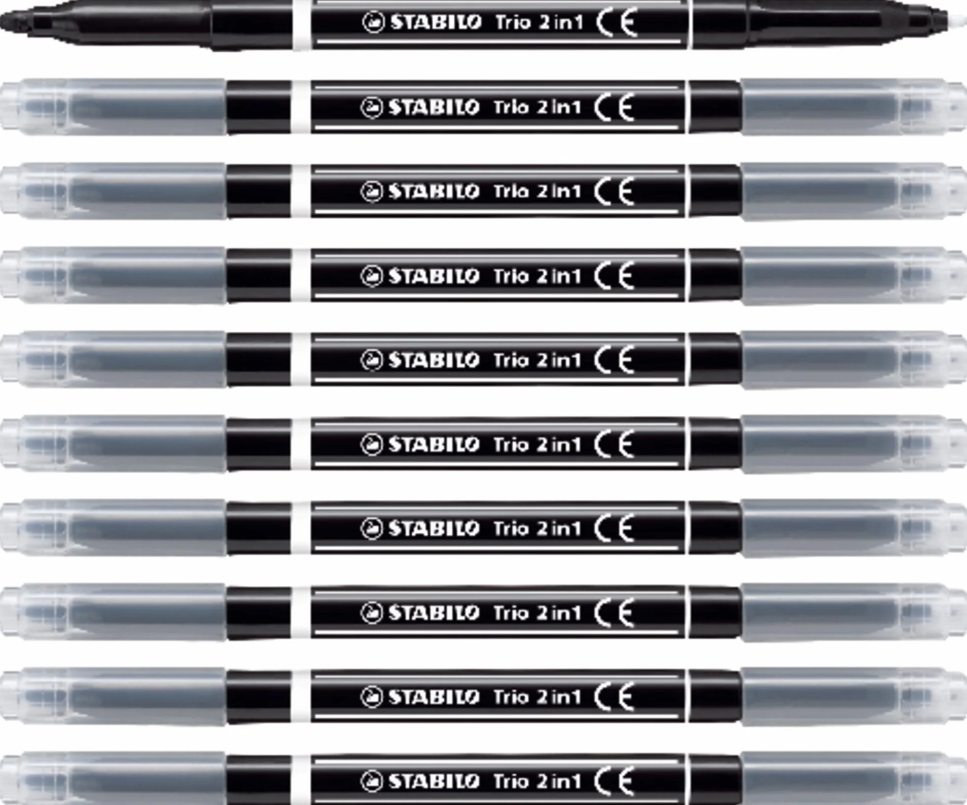 STABILO Trio 2 in 1 cienkopis i flamaster pudełko 10 szt. czarny