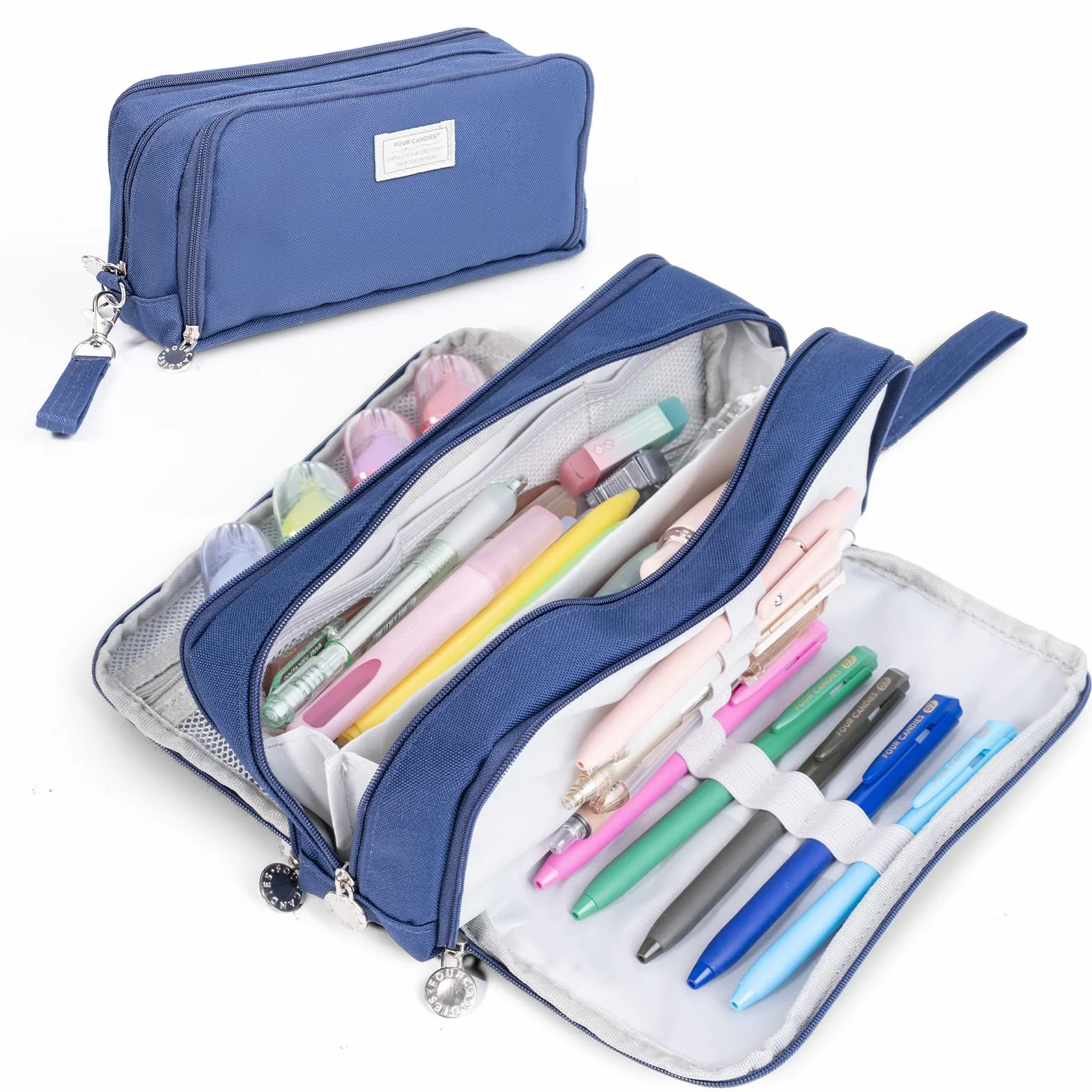 Four Candies Piórnik FT, granatowy, Duża pojemność