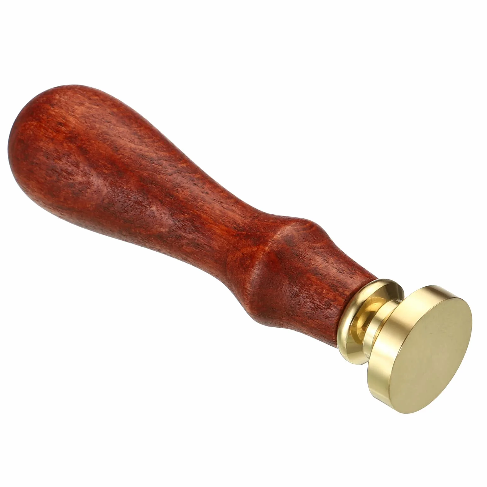 PATIKIL 20 mm okrągła pusta pieczęć woskowa, zdejmowana mosiężna główka bez rzeźbienia drewniany uchwyt retro na kopertę zaproszenie opakowanie wina opakowanie prezentów