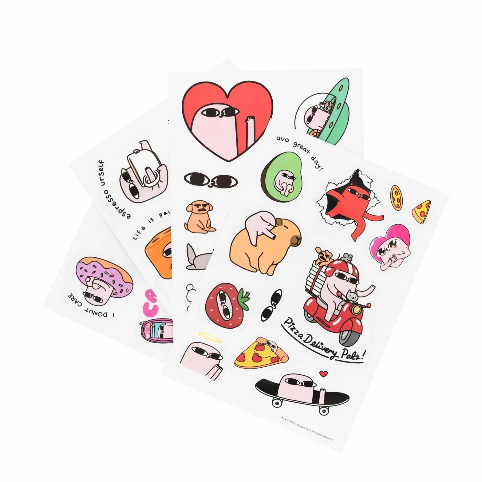 Grupo Erik Gadget Decals - Kalkomania Ketnipz - Wodoodporne naklejki anime Kawaii - naklejki wielokrotnego użytku