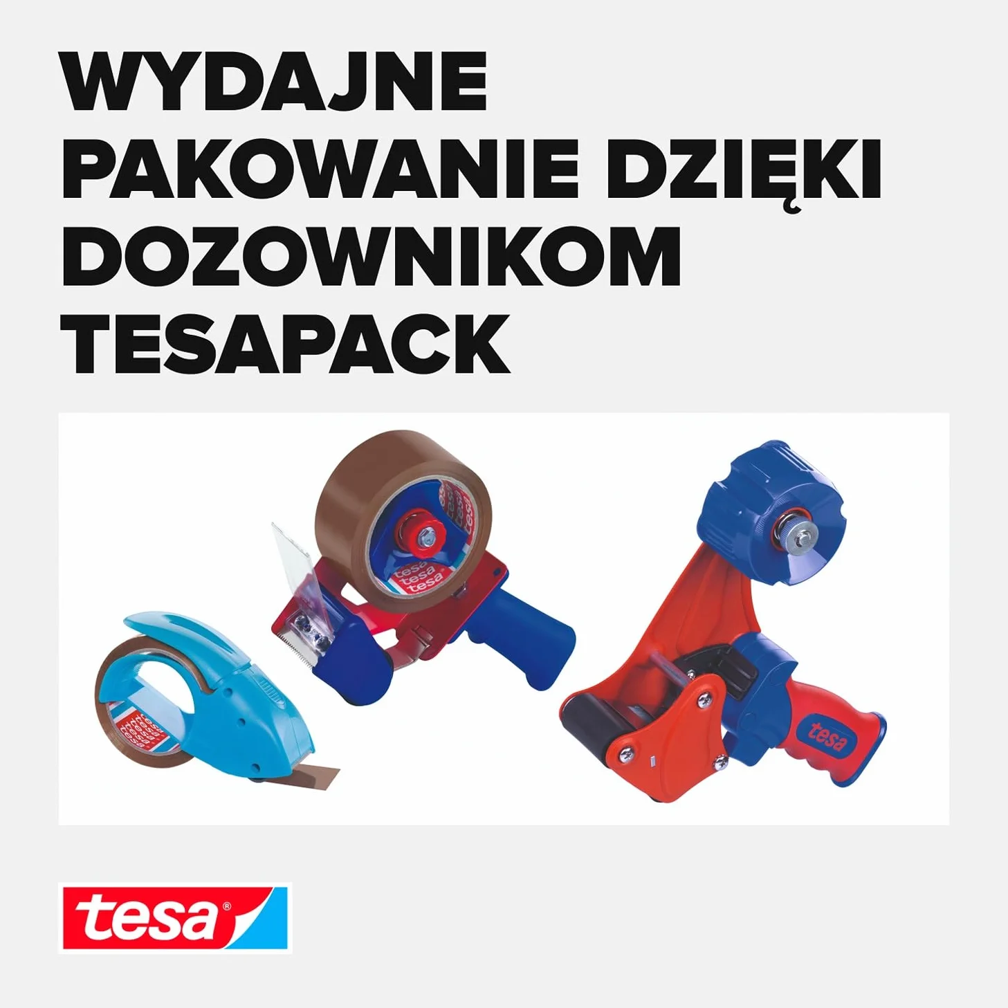 Tesa Dozownik ręczny premium – profesjonalny dozownik taśmowy do odwijania taśm samoprzylepnych – do taśm o szerokości do 50 mm – nadaje się do użytku przemysłowego