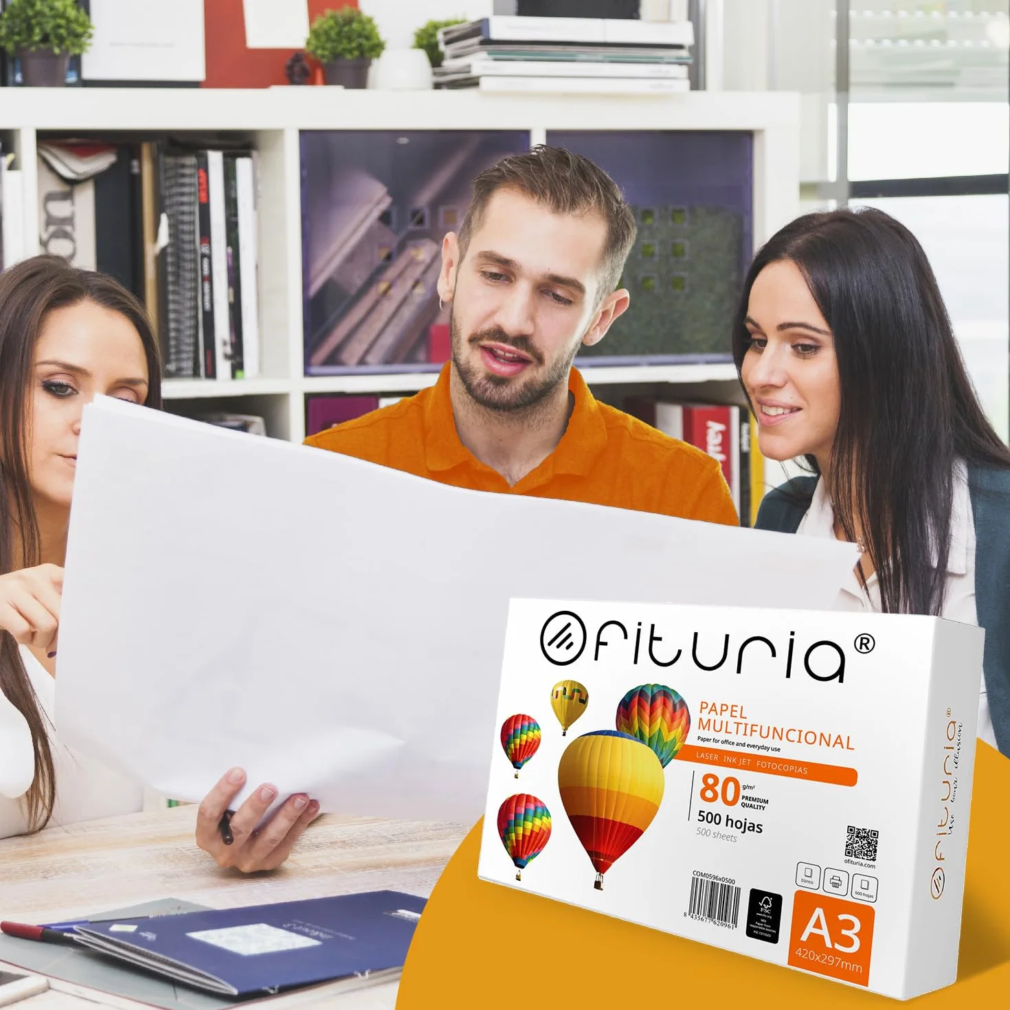papier wielofunkcyjny do drukarek atramentowych i laserowych A3, 80 g, ofituria, 100