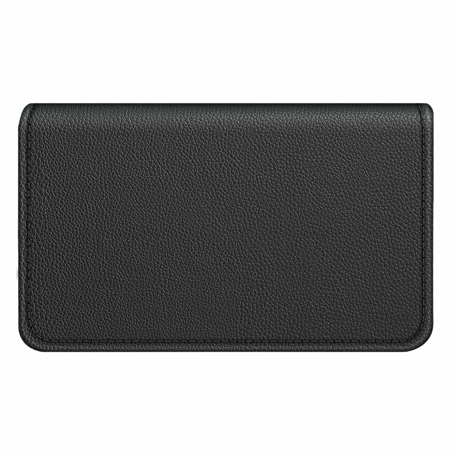 FINTIE Etui na wizytówki, etui na karty, premium sztuczna skóra, ręcznie wykonane etui na karty czekowe, etui na karty kredytowe z zapięciem magnetycznym dla kobiet i mężczyzn,, czarny, 10*6*2 cm