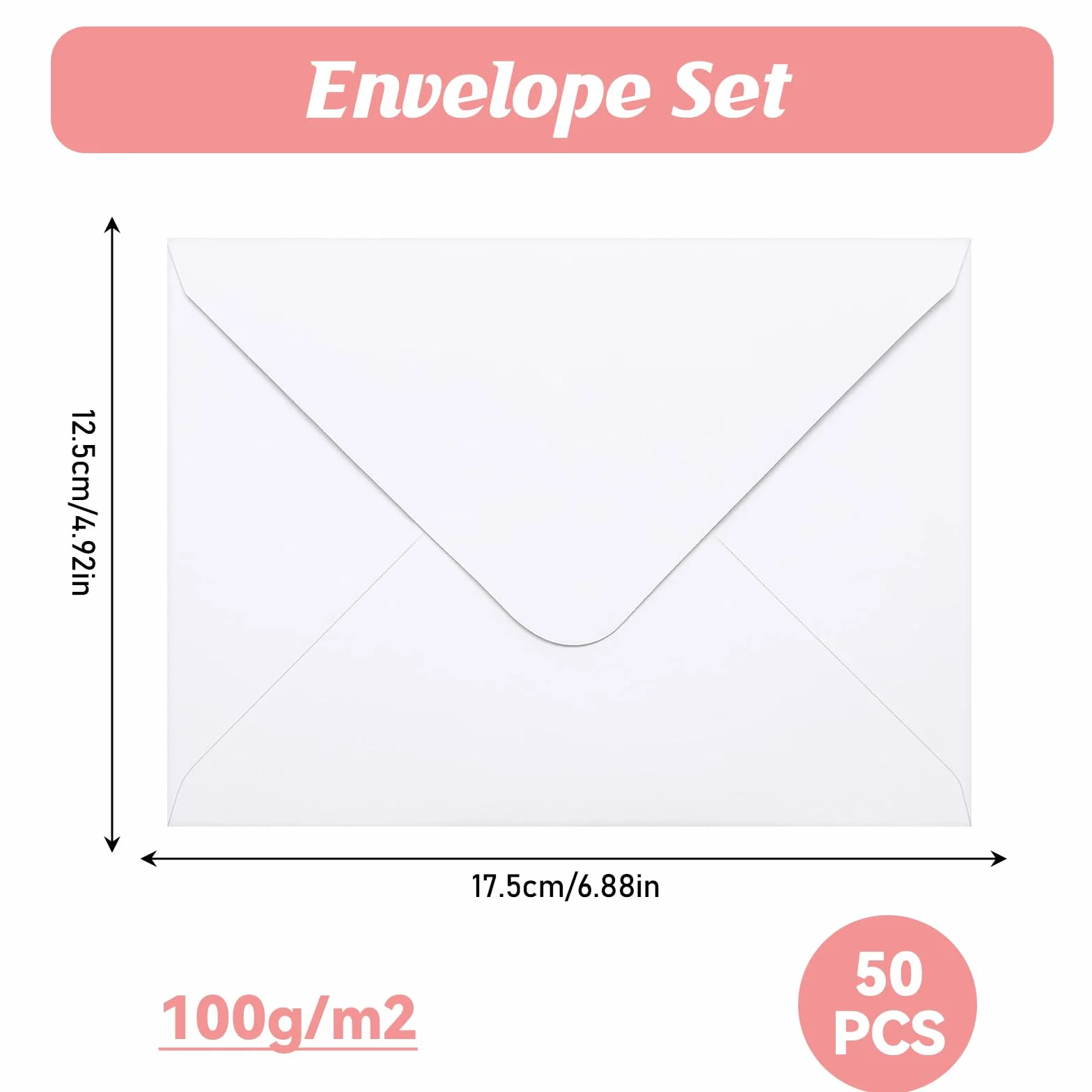 Koperty 100 sztuk kopert z klejeniem na mokro 120 g/m², DIN B6, koperty, koperty, koperty papierowe na kartki z życzeniami, zaproszenia ślubne, kartki urodzinowe