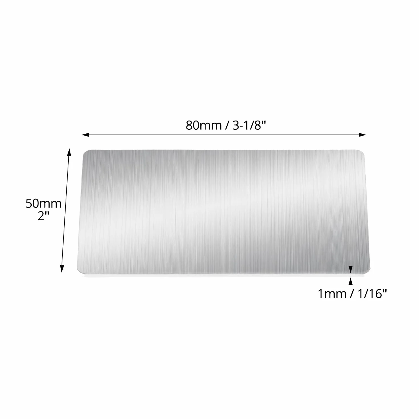 QWORK puste metalowe karty do grawerowania laserowego ze stali nierdzewnej 10 szt. 8x5x0,1 cm