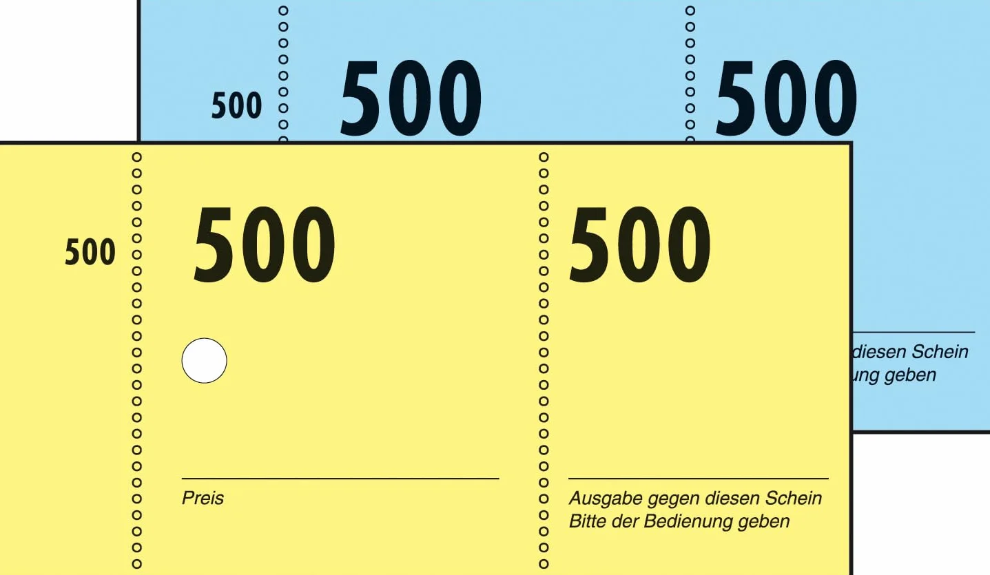 Sigel GN500 numery do garderoby z dziurkowaniem, 500 bonów (ponumerowane 1 – 500, 10,5 x 5 cm)