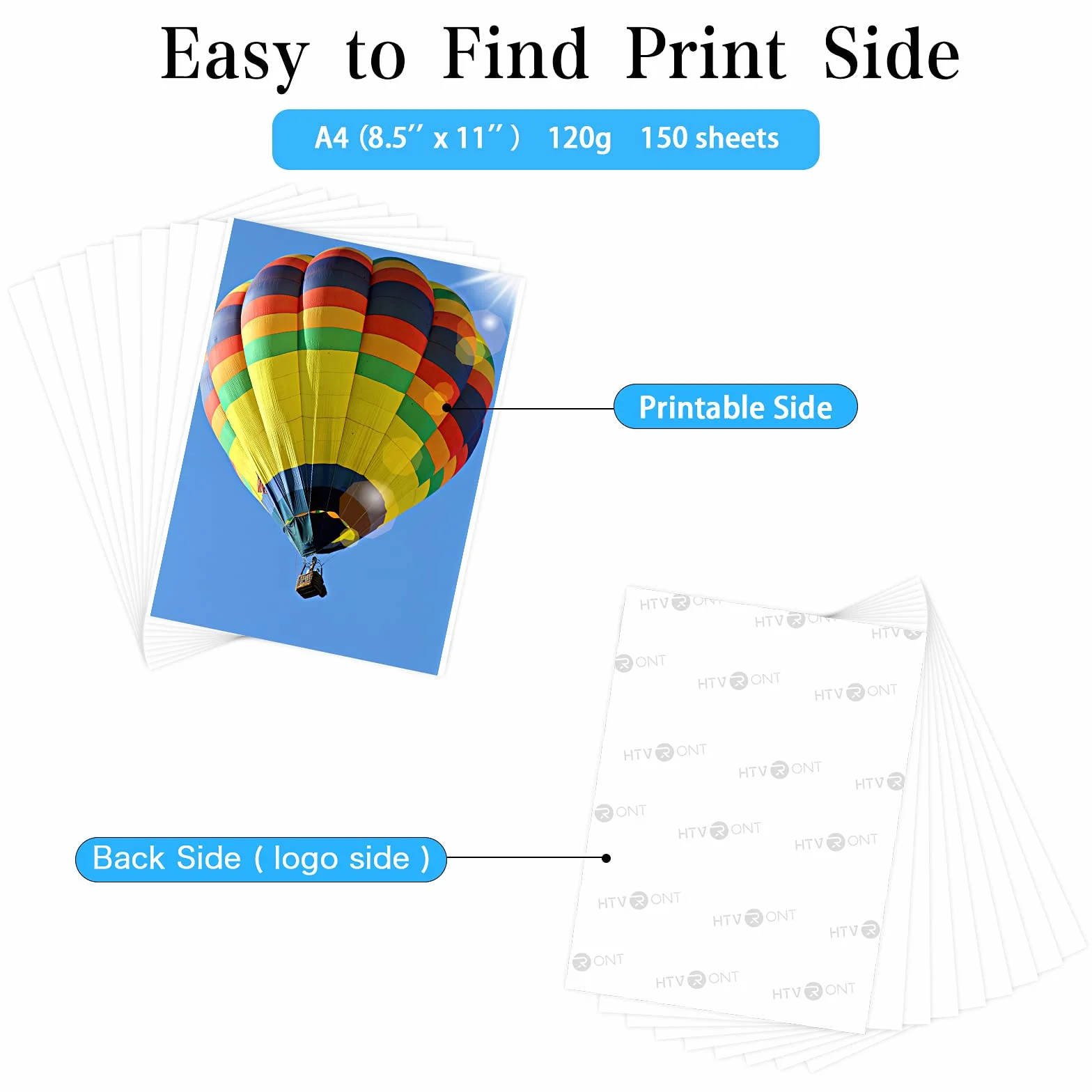 HTVRONT Papier sublimacyjny 21,5 x 28 cm 150 arkuszy 120 g/m²