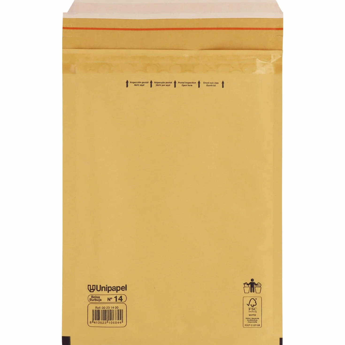 Unipapel | Koperty pikowane Kraft z wewnętrznym papierem bąbelkowym | Nr 14 Wymiary 180 x 265 mm | Zamknięcie samoprzylepne | Opakowanie 10 sztuk | Idealne do bezpiecznej i chronionej wysyłki |