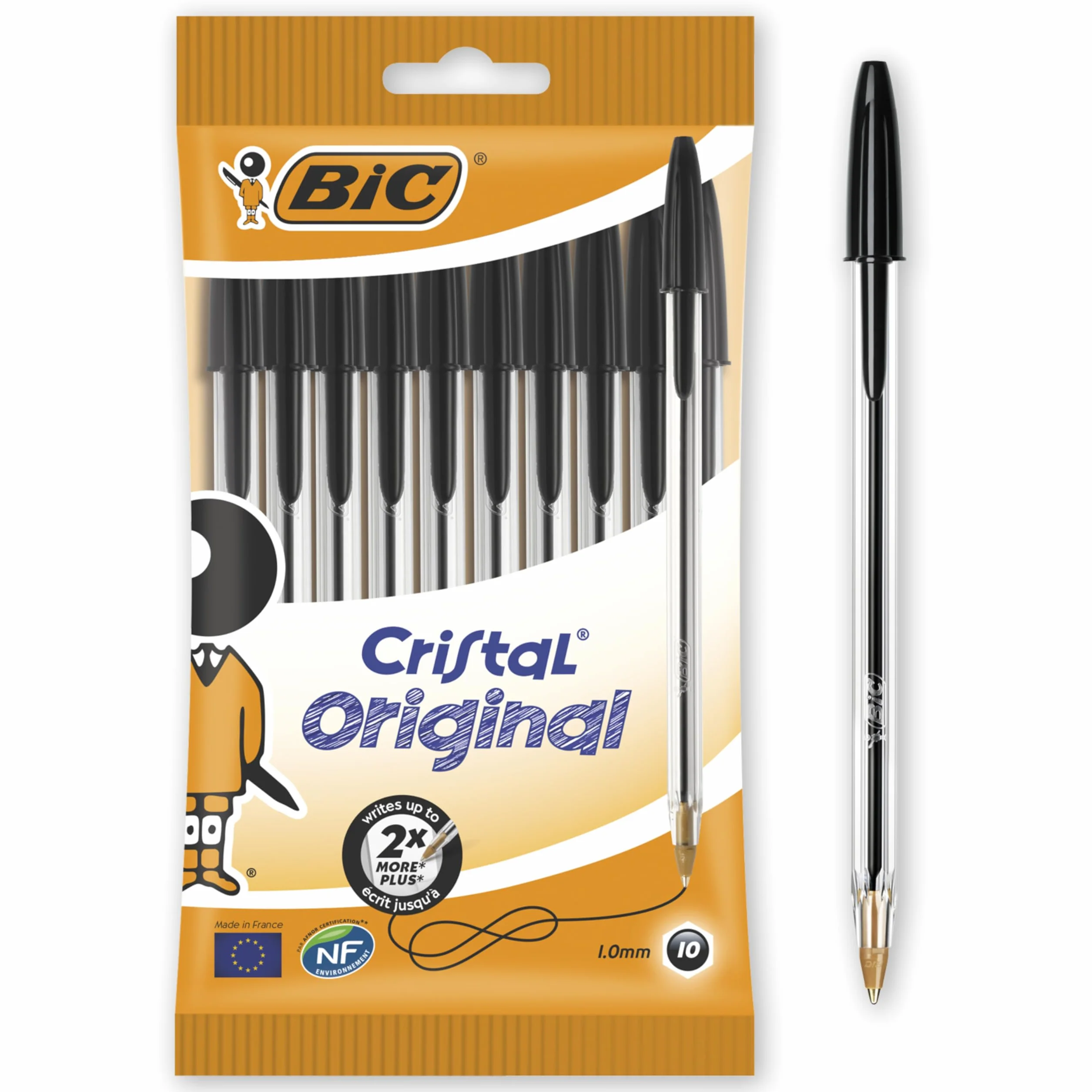Bic Cristal Original Długopisy, Czarny, 10 sztuk