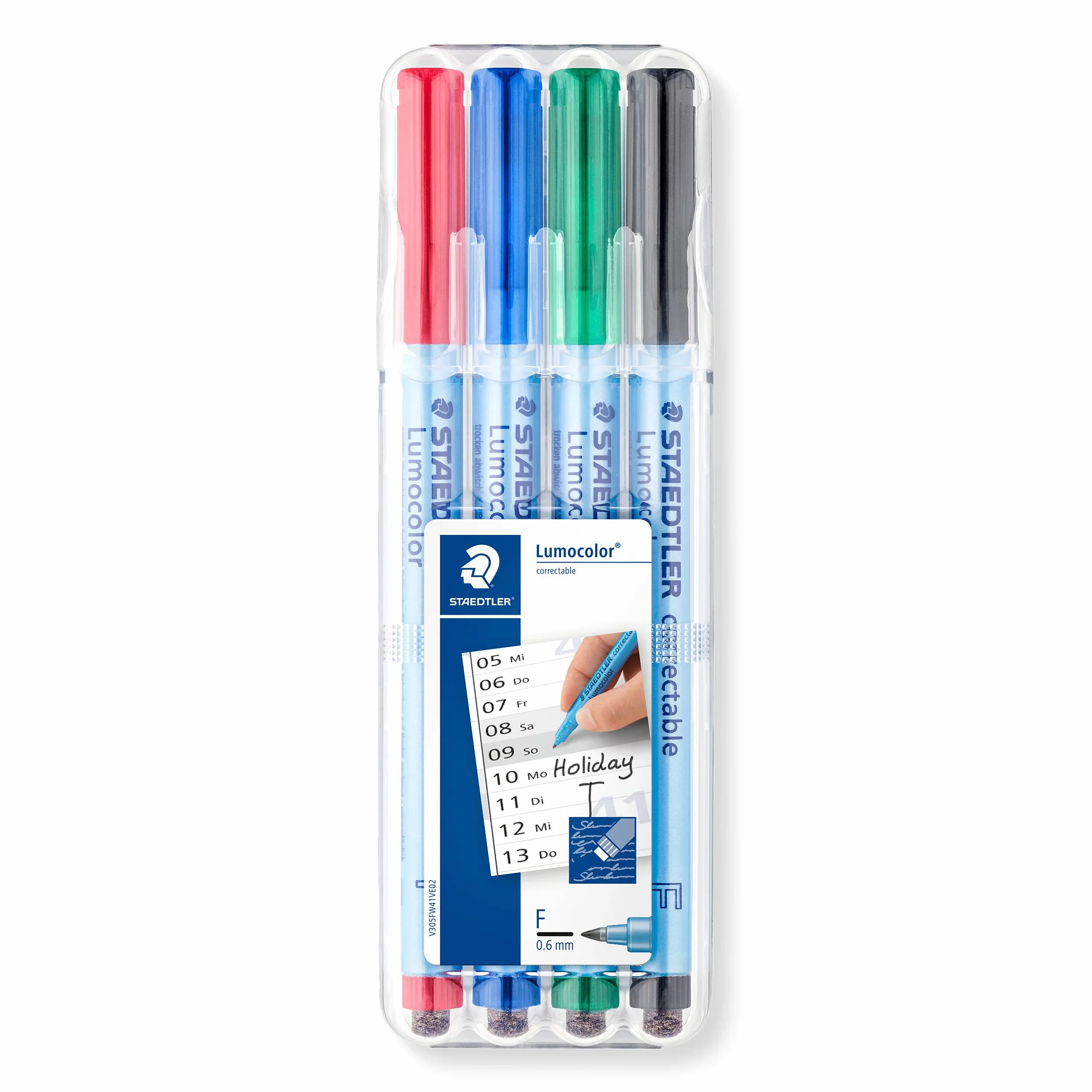 Lumocolor Staedtler 305F WP4-1ST Długopis Korekcyjny, Wielokolorowy, 4 sztuki