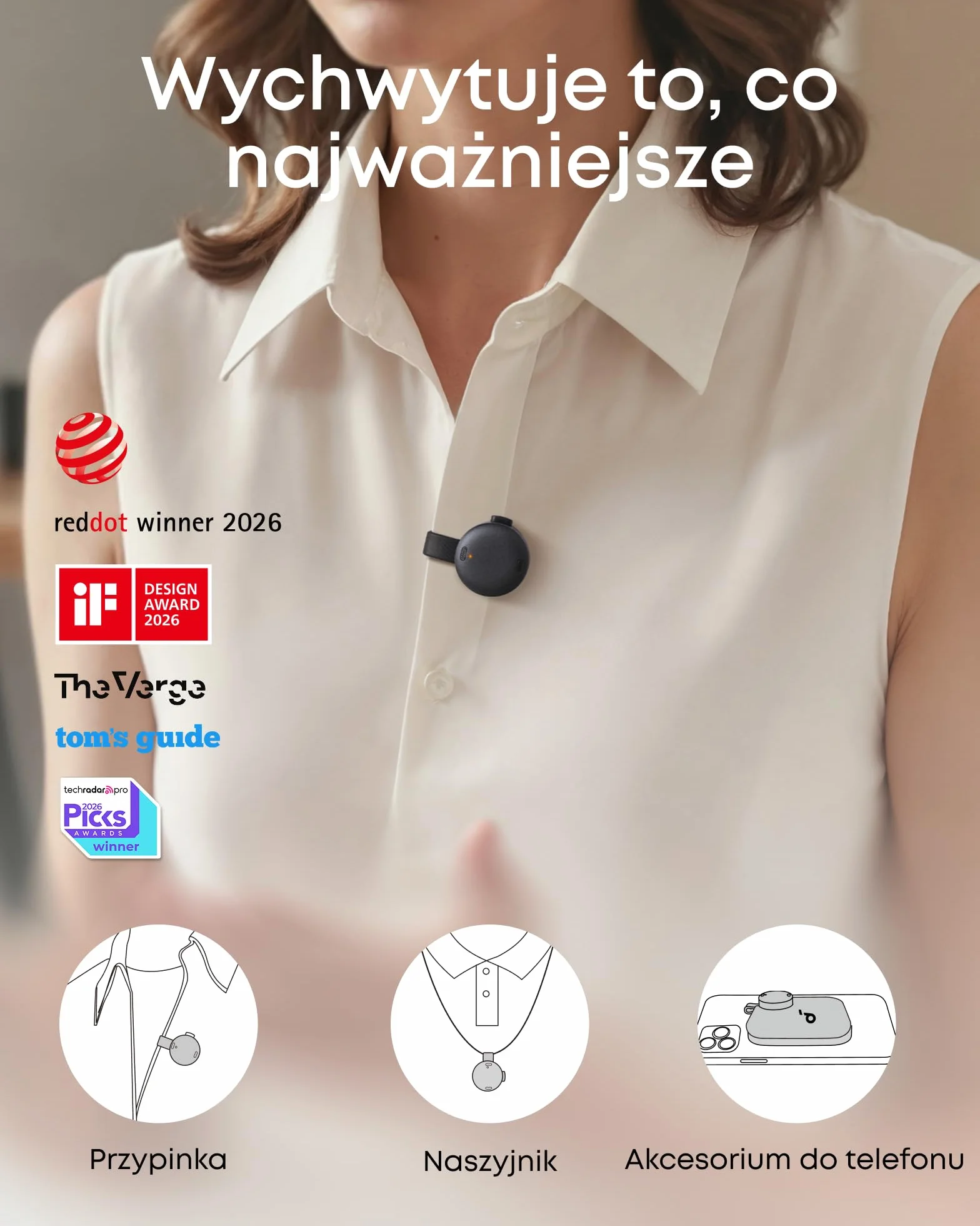 Anker soundcore Work Przenośny dyktafon 64 GB z transkrypcją AI MFi