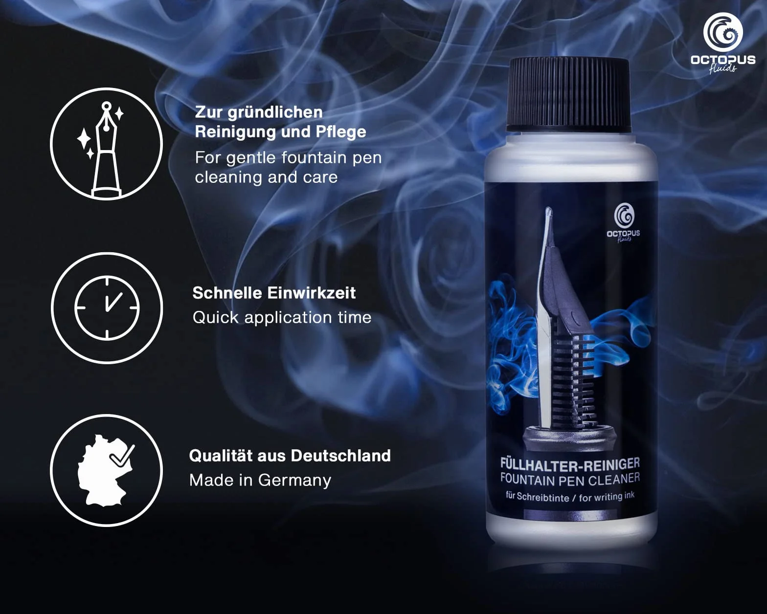 Octopus Fluids Zestaw do czyszczenia piór wiecznych i stalówek 100 ml