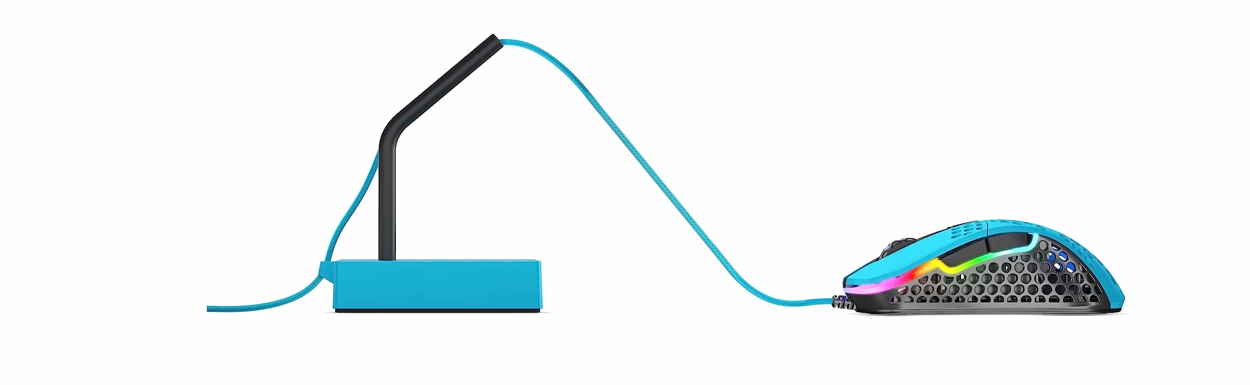 Xtrfy B4 Mouse Bungee, elastyczny uchwyt na kabel myszy, antypoślizgowy, Miami Blue