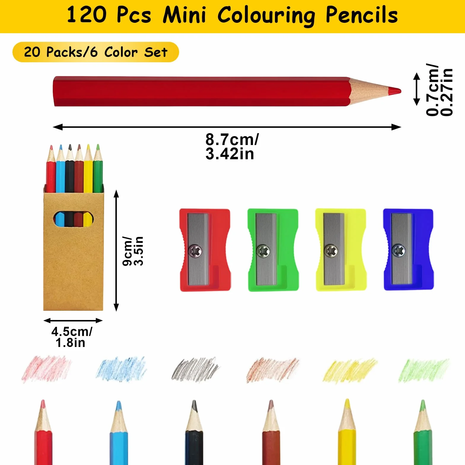 Zestaw 120 małych kredek mini kolorowe