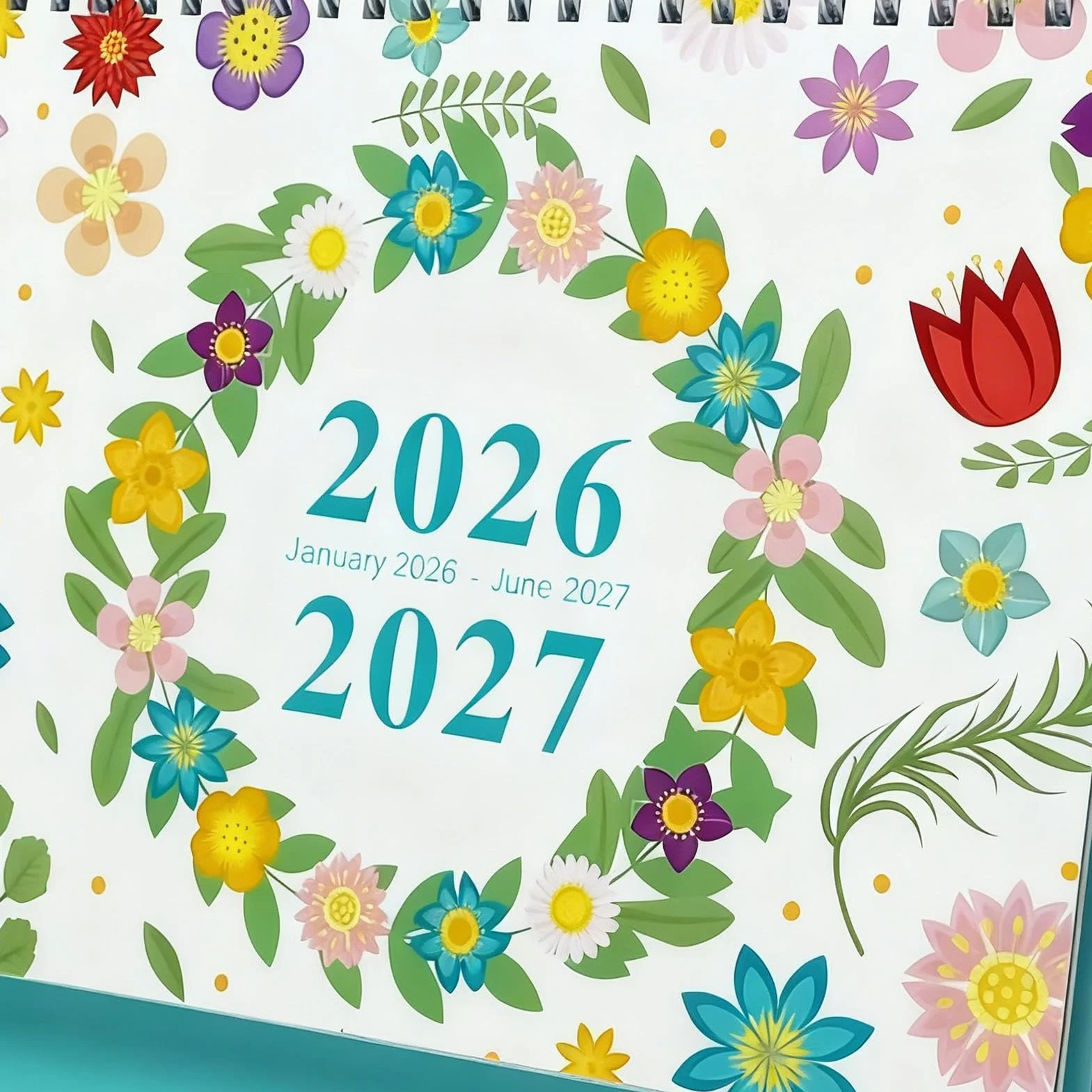 Monthly Planner 2026 Desk Calendar Paper Metal Construction Weekly Daily Notes Compact Appointment Organizer Home Office Classroom