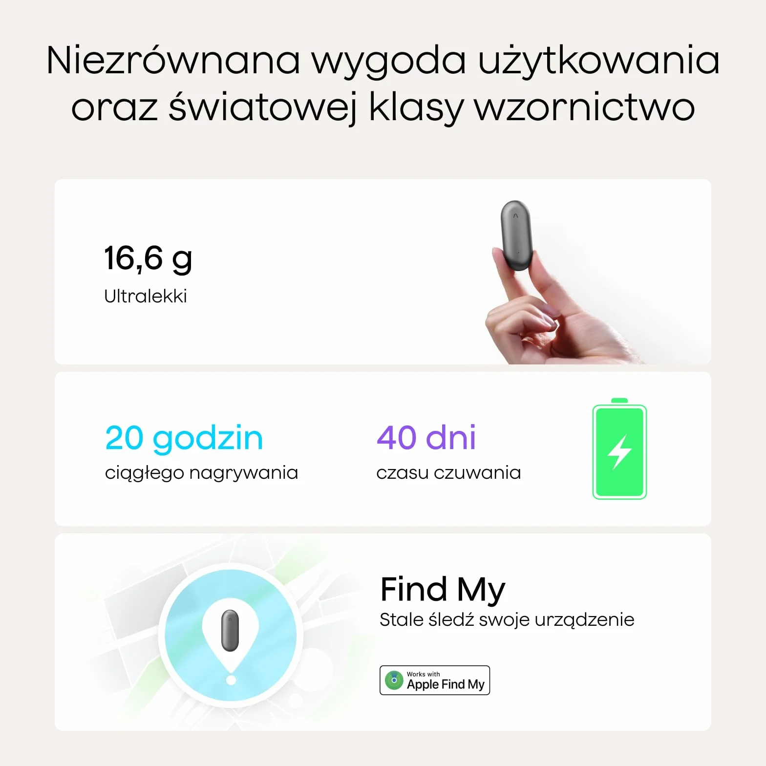 Plaud Note Dyktafon AI 64 GB z etui, obsługa 112 języków, na wykłady i spotkania