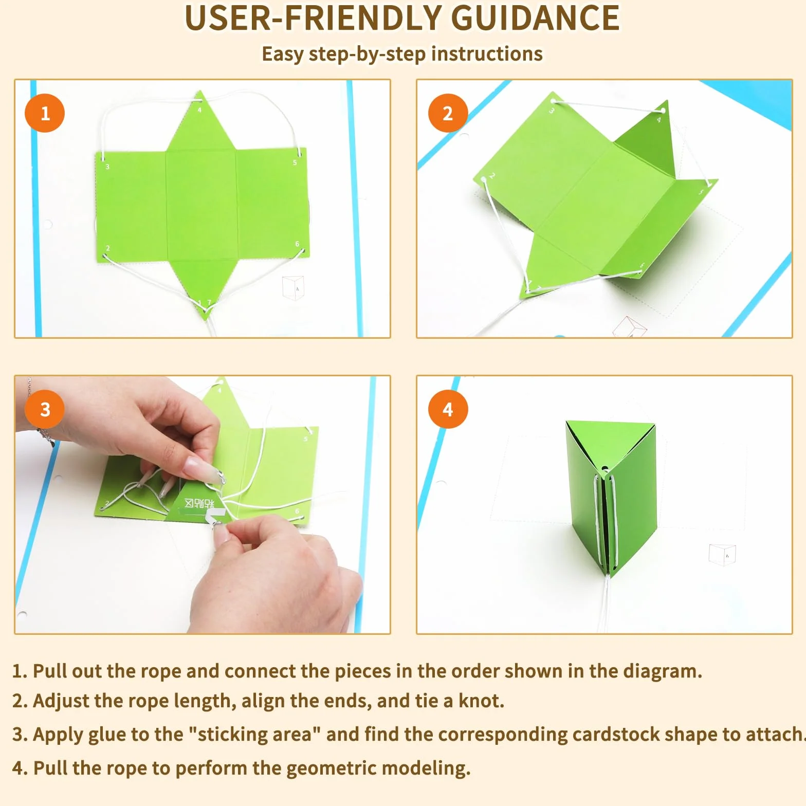 Pull String 3D Geometry Learning Book 15 modeli DIY książka do majsterkowania, myślenie przestrzenne i matematyka, pomoc w nauce, geometryczne kształty, trening z instrukcją wideo, prezent do szkoły
