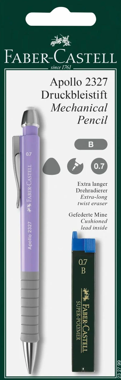 Faber-Castell Apollo ołówek mechaniczny 0,7 mm + smycze B - różne kolory