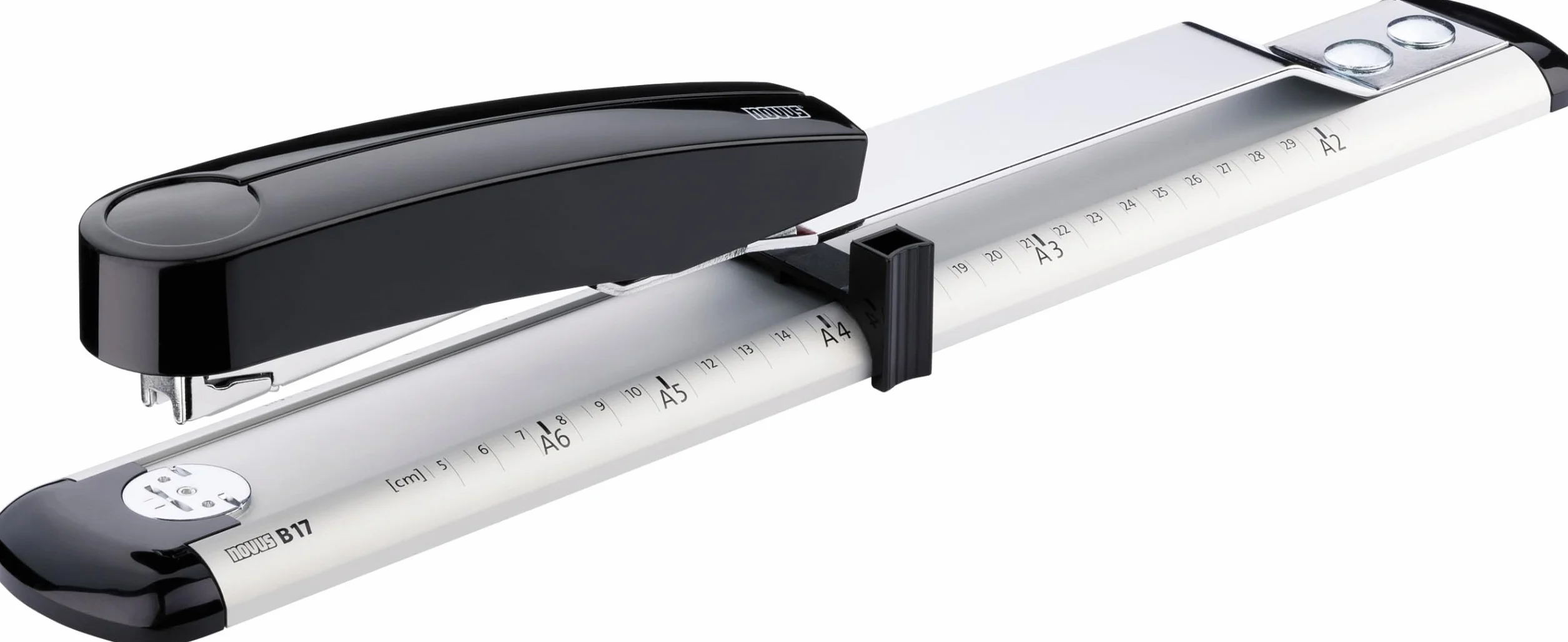 Novus B 17 skoroszytów z długim rękawem (z głębokością do 300 mm, na 40 arkuszy (80 g/m²)) jasnoszary/głęboka czerń