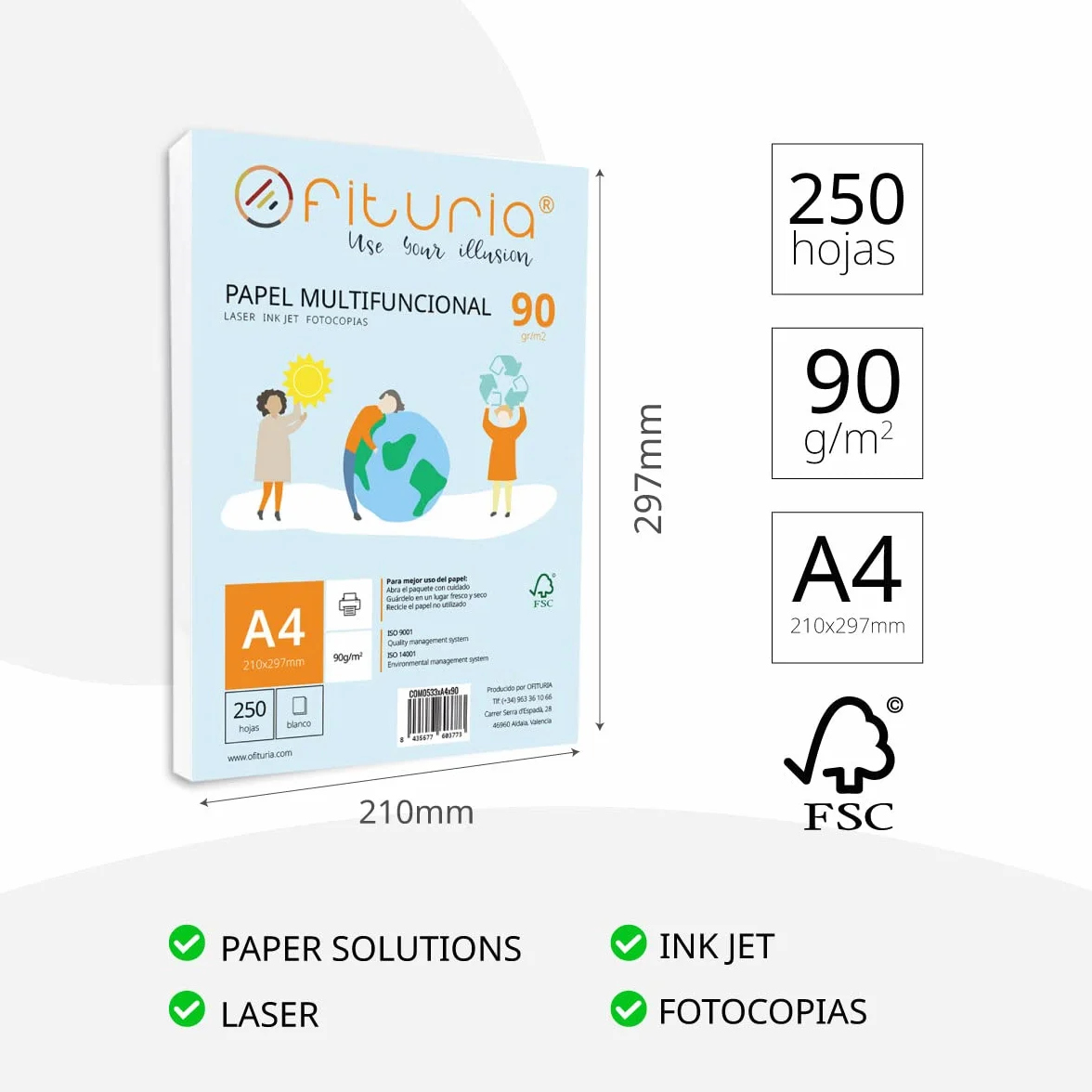 Papier multifunkcyjny A4 90g 250 arkuszy do drukarki laserowej atramentowej