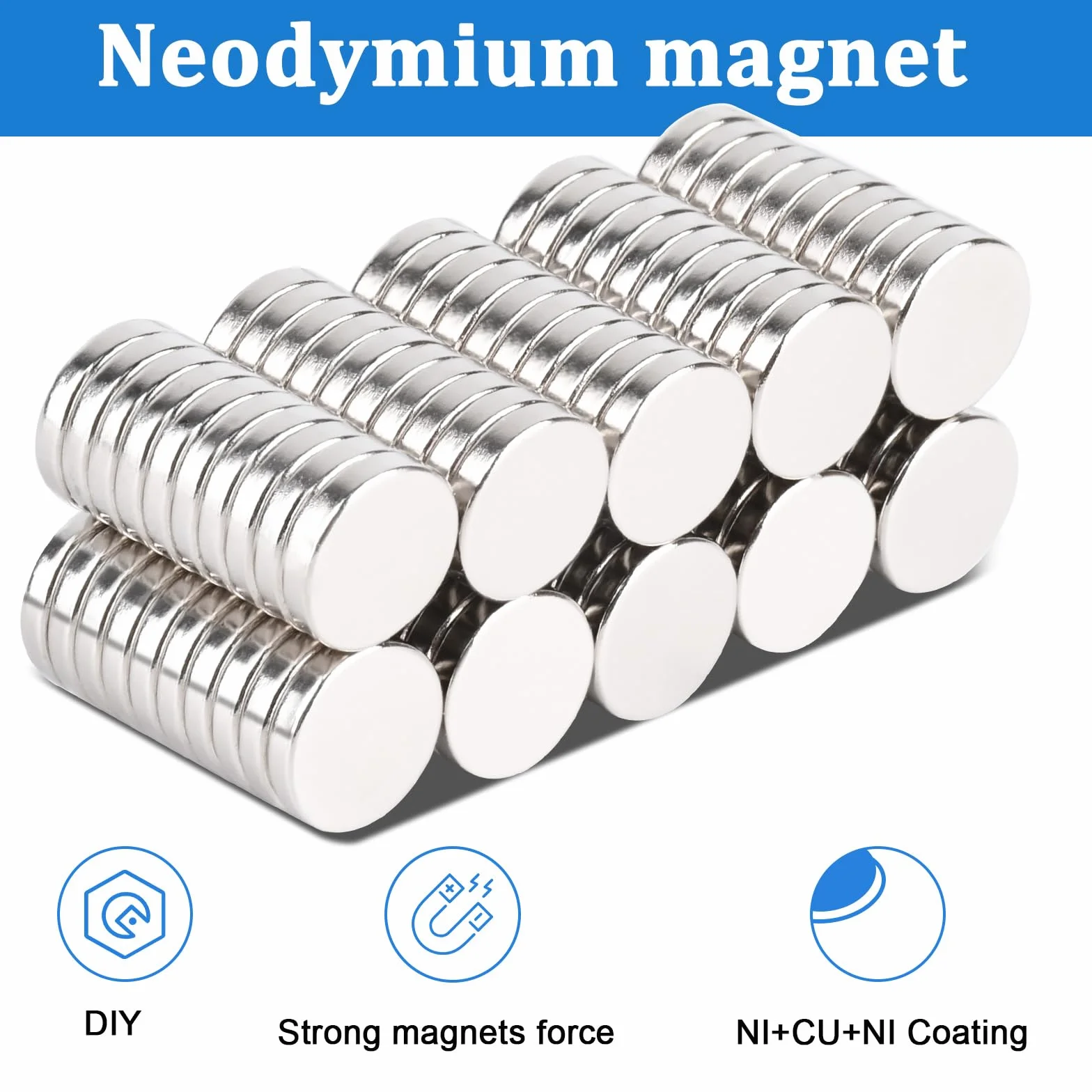 Magnesy neodymowe 8x2 mm okrągłe 100 sztuk