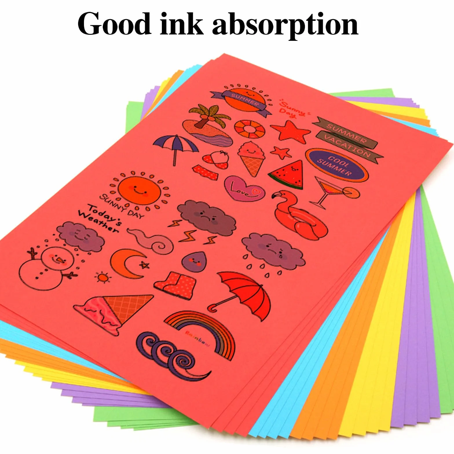 Papier do drukarki do etykiet, papier na naklejki samoprzylepny, papier na naklejki etykiety, 48 arkuszy neonowych etykiet z papieru, etykiety kolorowe, A4, 210 x 297 mm (losowy kolor)