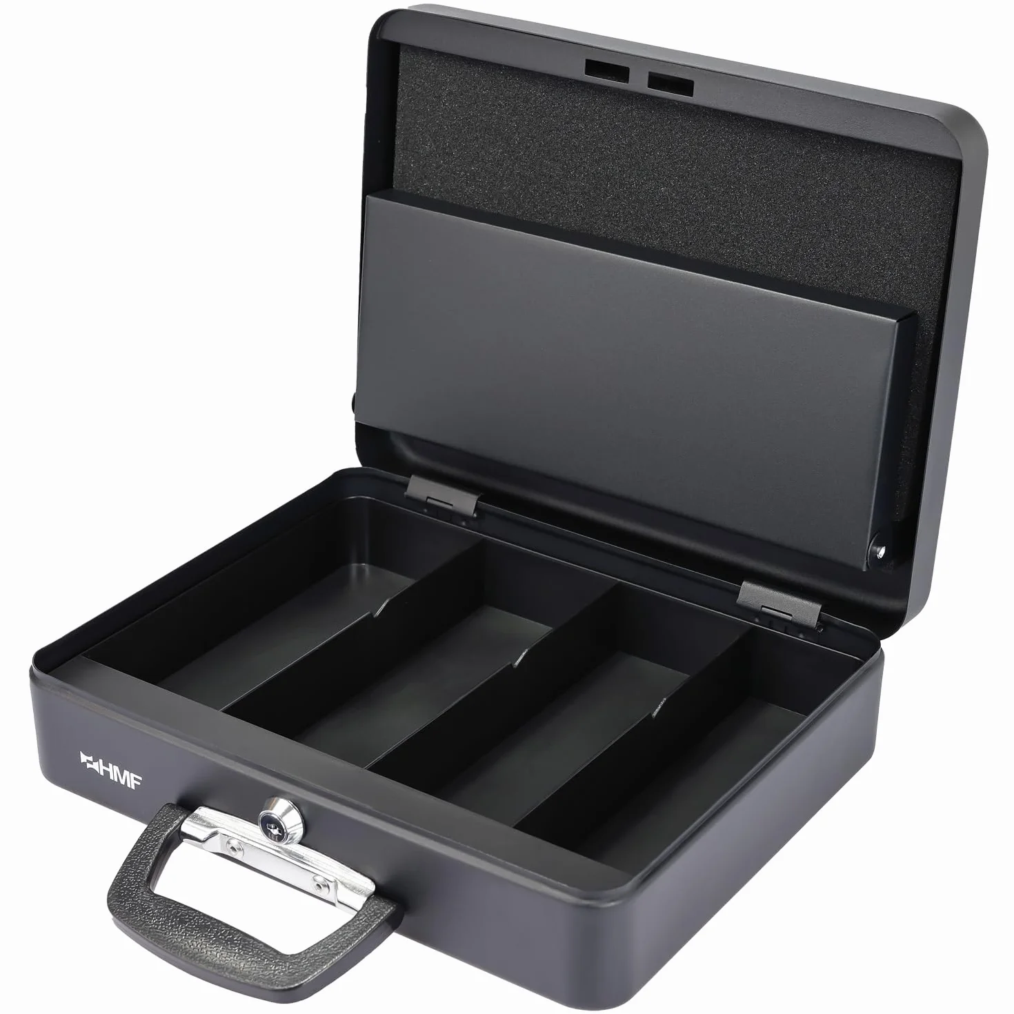 HMF Pudełko na monety z uchwytem 30 x 24 x 11 cm czarne