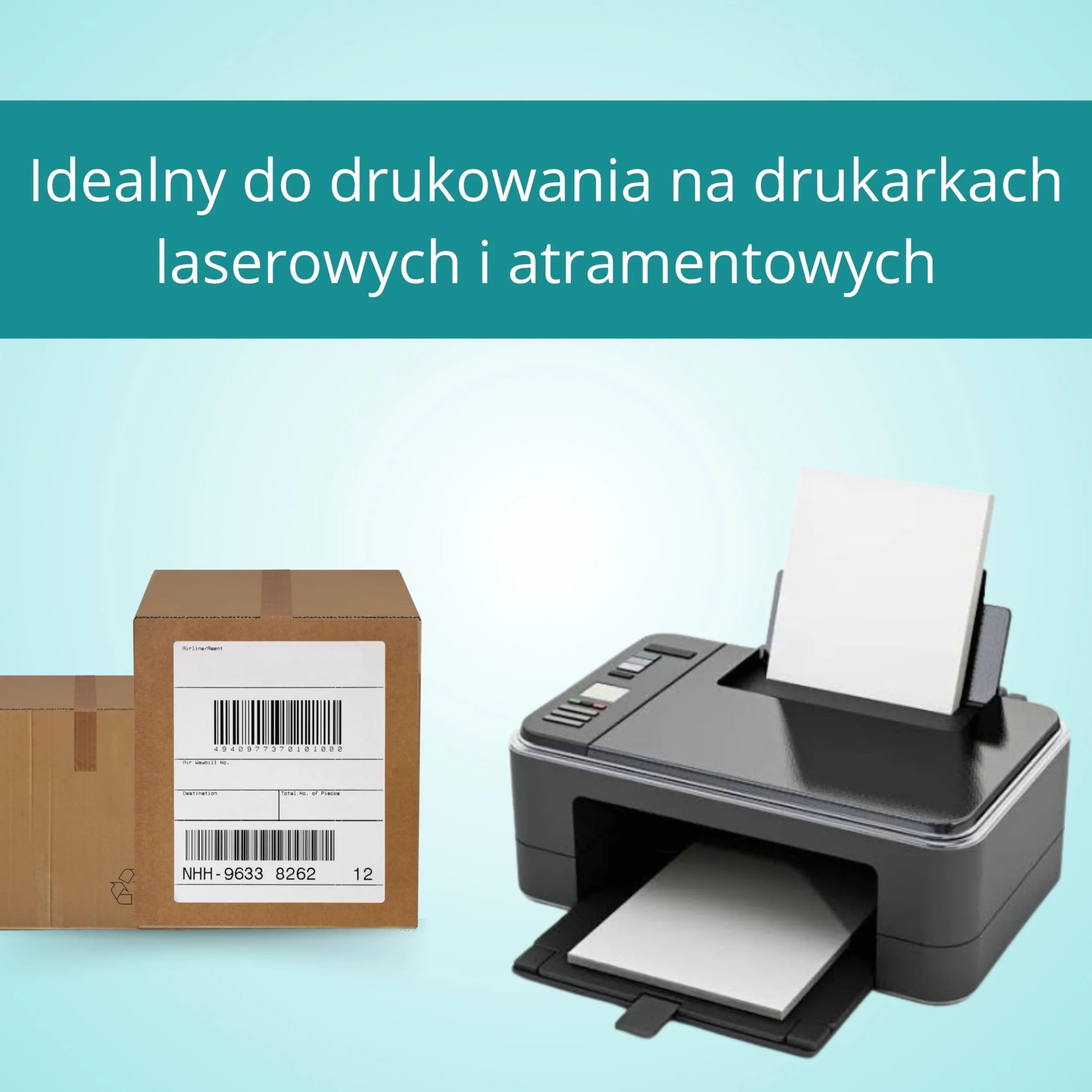 Double Dragon 50 Arkuszy A4 Białego Matowego Papieru Samoprzylepnego, Uniwersalne Etykiety do Druku na Drukarkach Atramentowych i Laserowych, Etykiety Adresowe, Szybkoschnące, Samoprzylepne