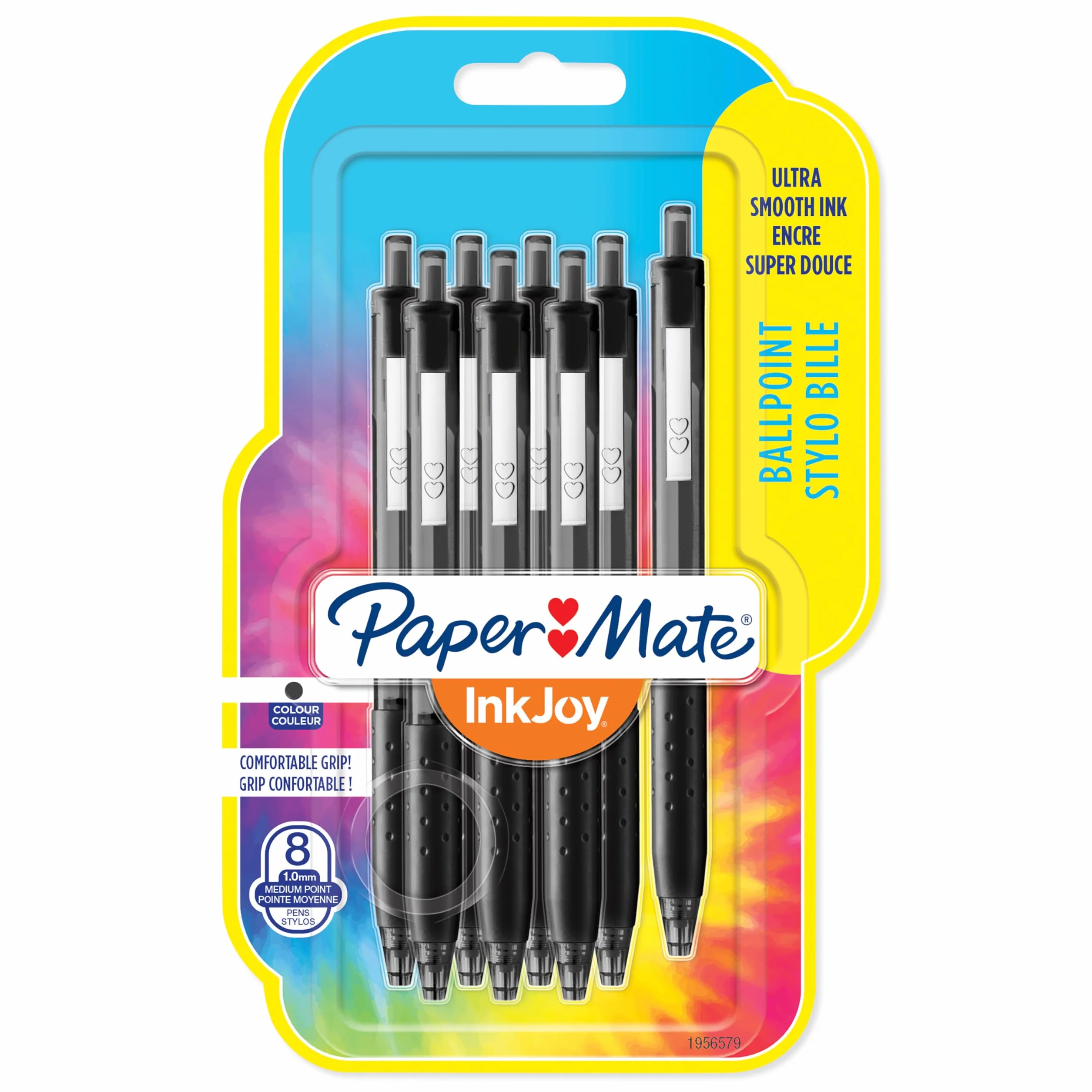 Chowane długopisy Paper Mate InkJoy 300RT | Średnia końcówka (1,0 mm) | Czarne | 8 szt.