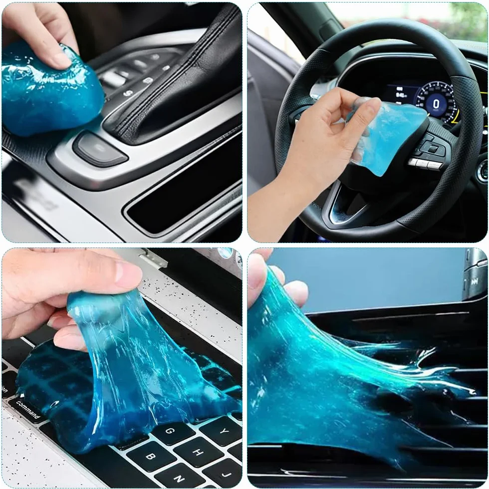 4 sztuki żelu do czyszczenia klawiatury, wielokrotnego użytku, żel do czyszczenia samochodu, śluz do czyszczenia dla samochodu, klawiatury, laptopa, komputera PC, kamery, drukarki i kalkulatora