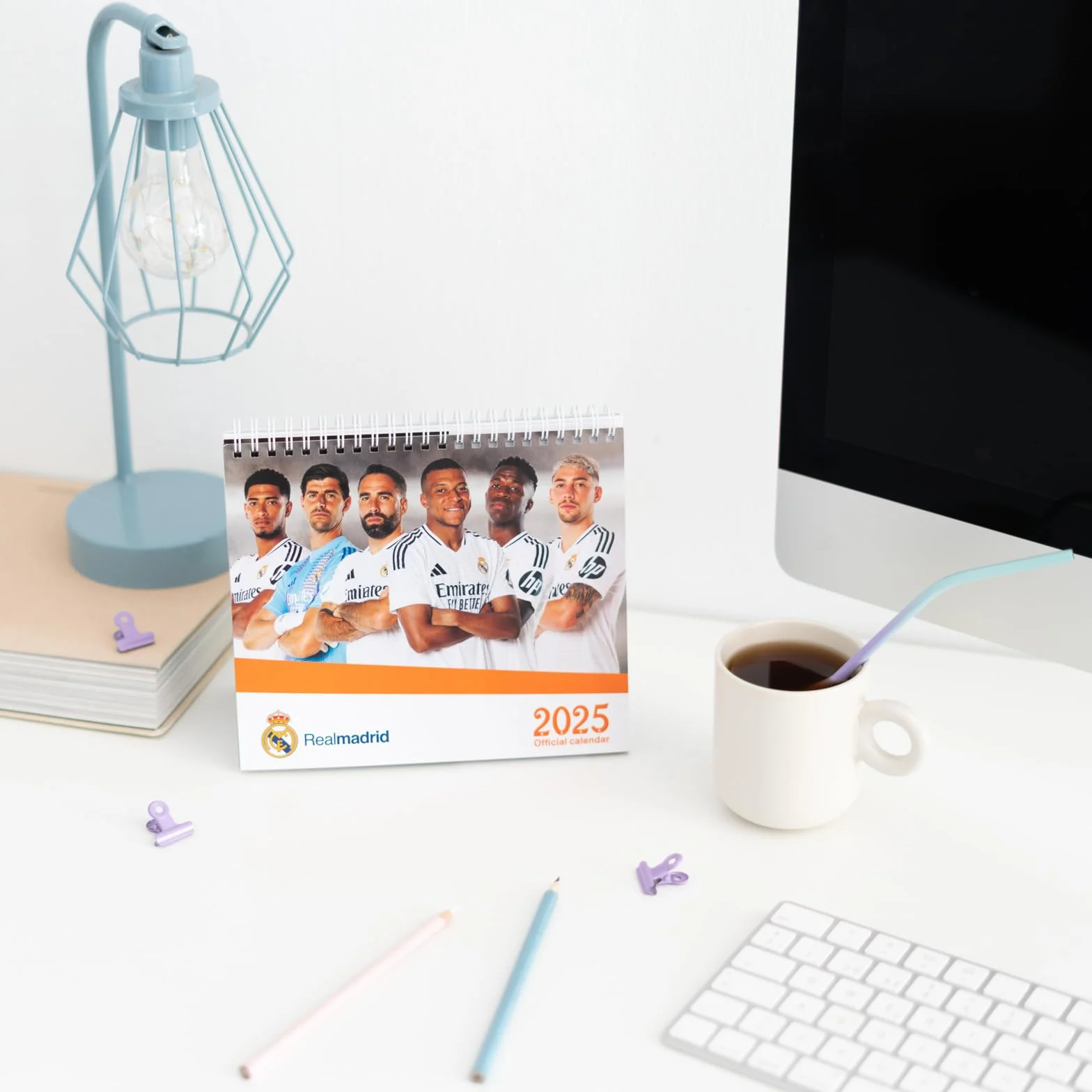 Grupo Erik Desk Calendar 2025 - Real Madrid | 8 x 7 inches - 20 x 17 cm | 12 Month Desk Planner, Desktop Calendar 2025 | Real Madrid Calendar 2025, Real Madrid 2024-2025