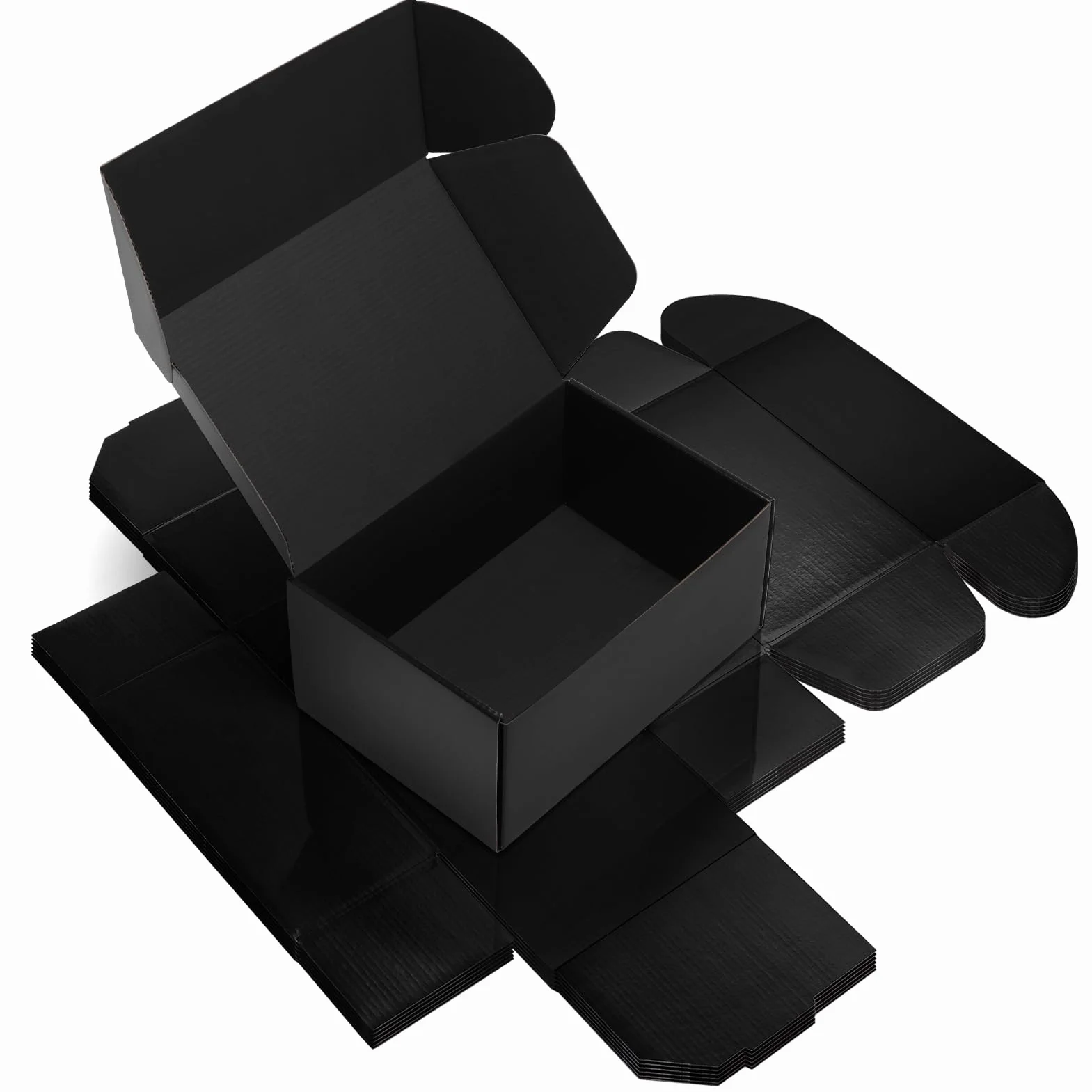 RLAVBL 6 sztuk dwustronnych czarnych kartonów wysyłkowych, wymiary: 22,9 x 15,3 x 10,2 cm, łatwy montaż, idealne dla małych firm
