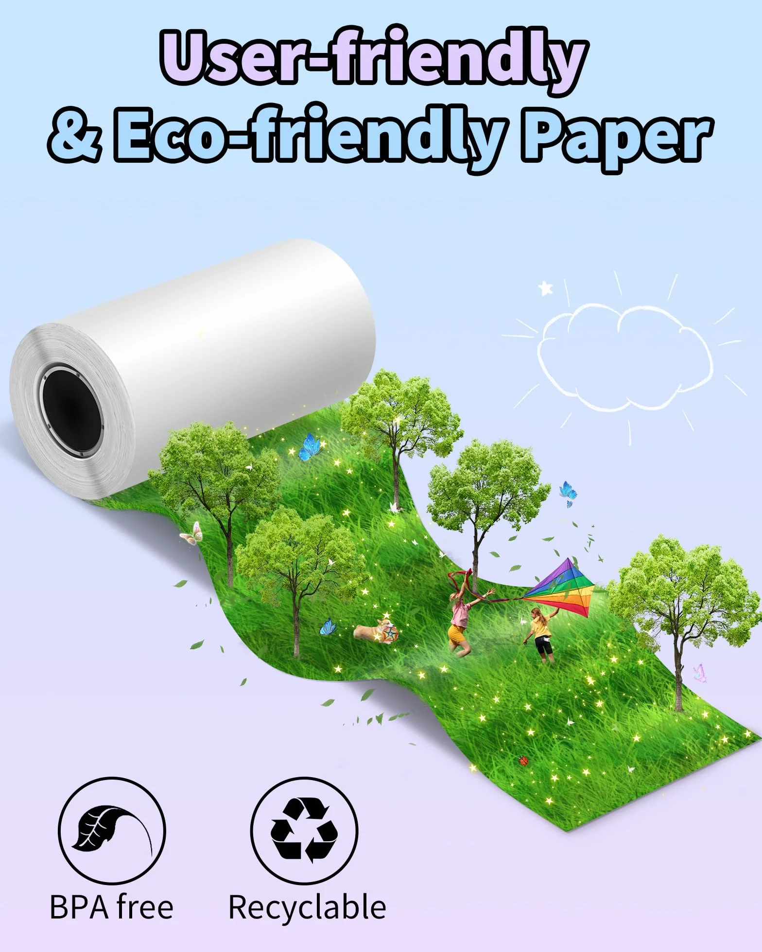 Phomemo Papier termiczny do M02 M02PRO T02 M02S M02X M02L M03 M03AS M04S M04AS 53mm x 3,5m 3 rolki