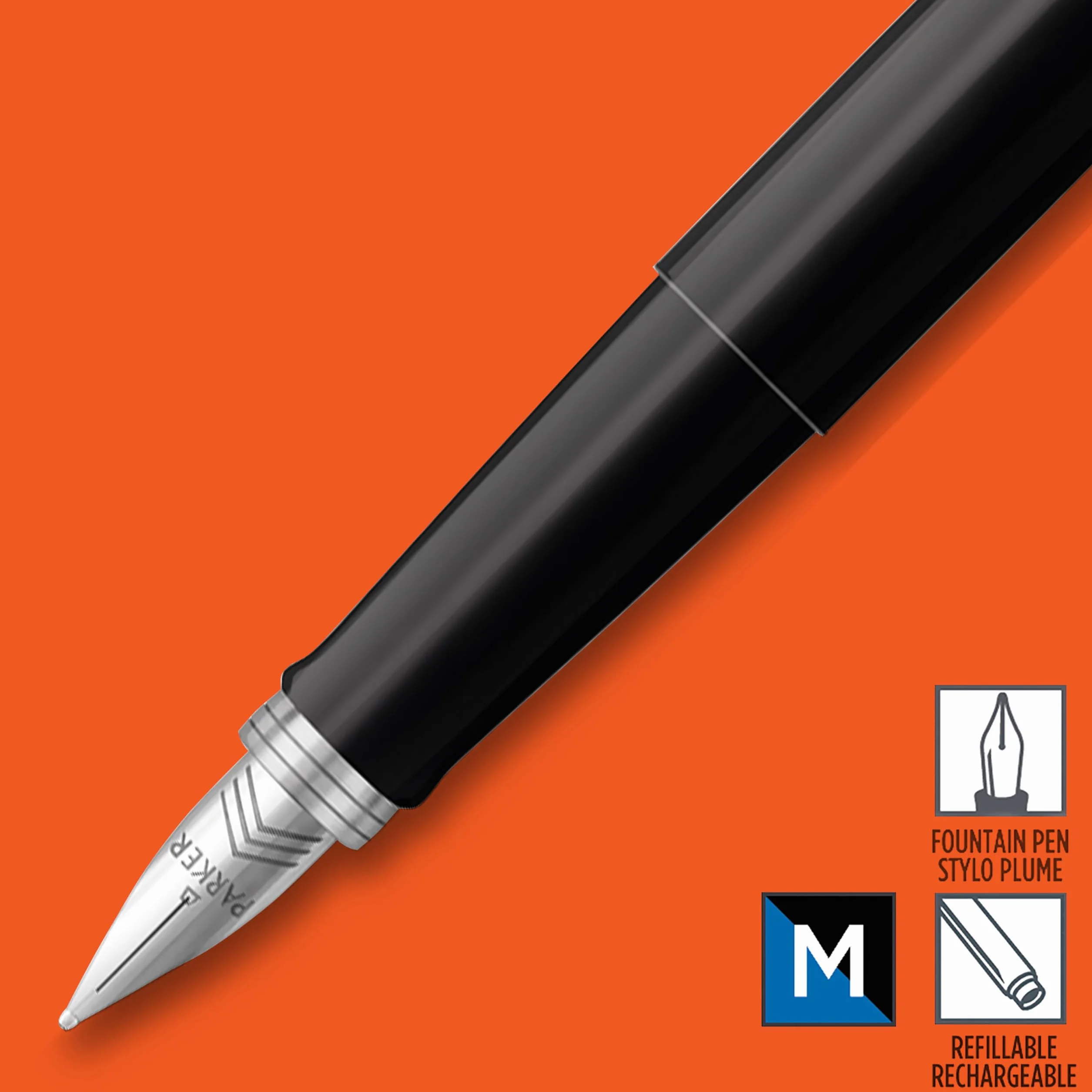 Parker Jotter Originals Wieczne Pióro, Czarny, Niebieski Atrament