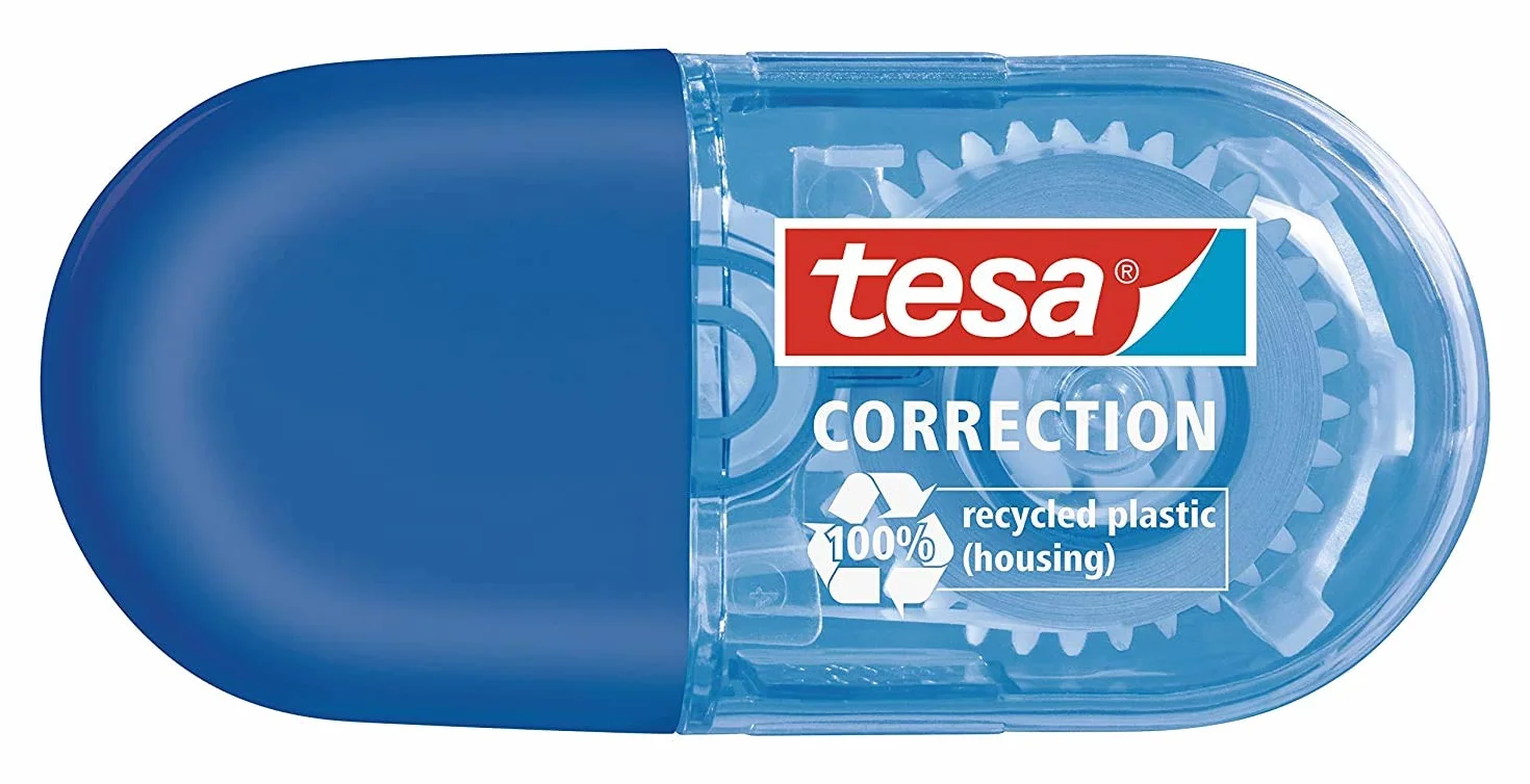 tesa Mini korektor w rolce ecoLogo 6 m x 5 mm, 2 sztuki niebieski