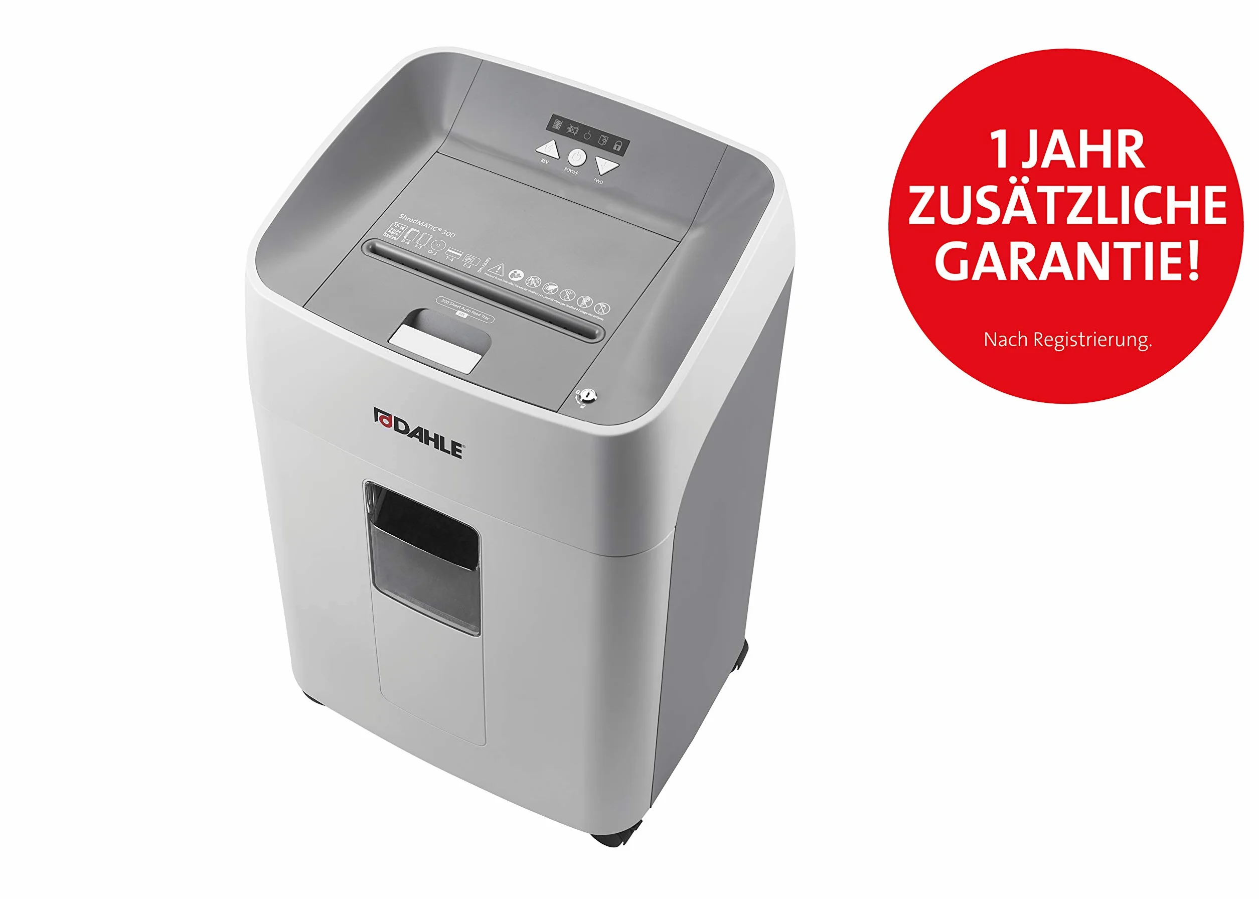 Dahle 35314-15092 Niszczarka do Dokumentów, Szary, 300 Arkuszy