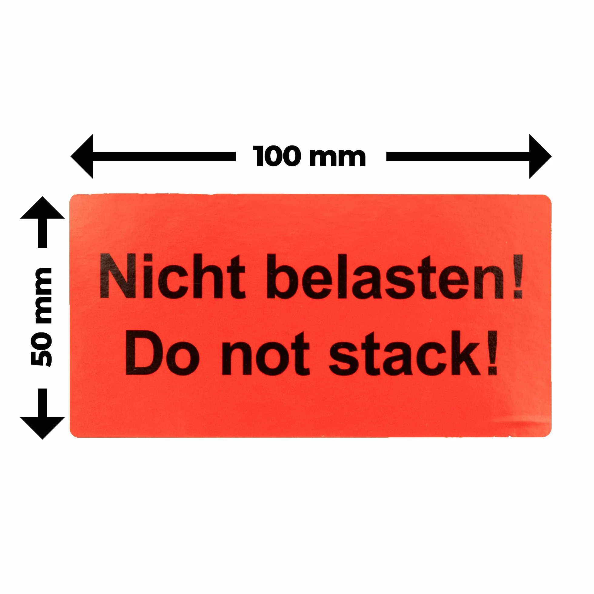 Etykiety ostrzegawcze na rolce 100 x 50 mm 500 sztuk papier samoprzylepny jaskrawoczerwony