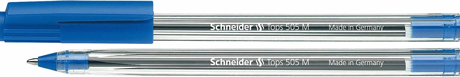 Schneider Długopis Tops 505, model czapki, M, niebieski, 4 sztuki